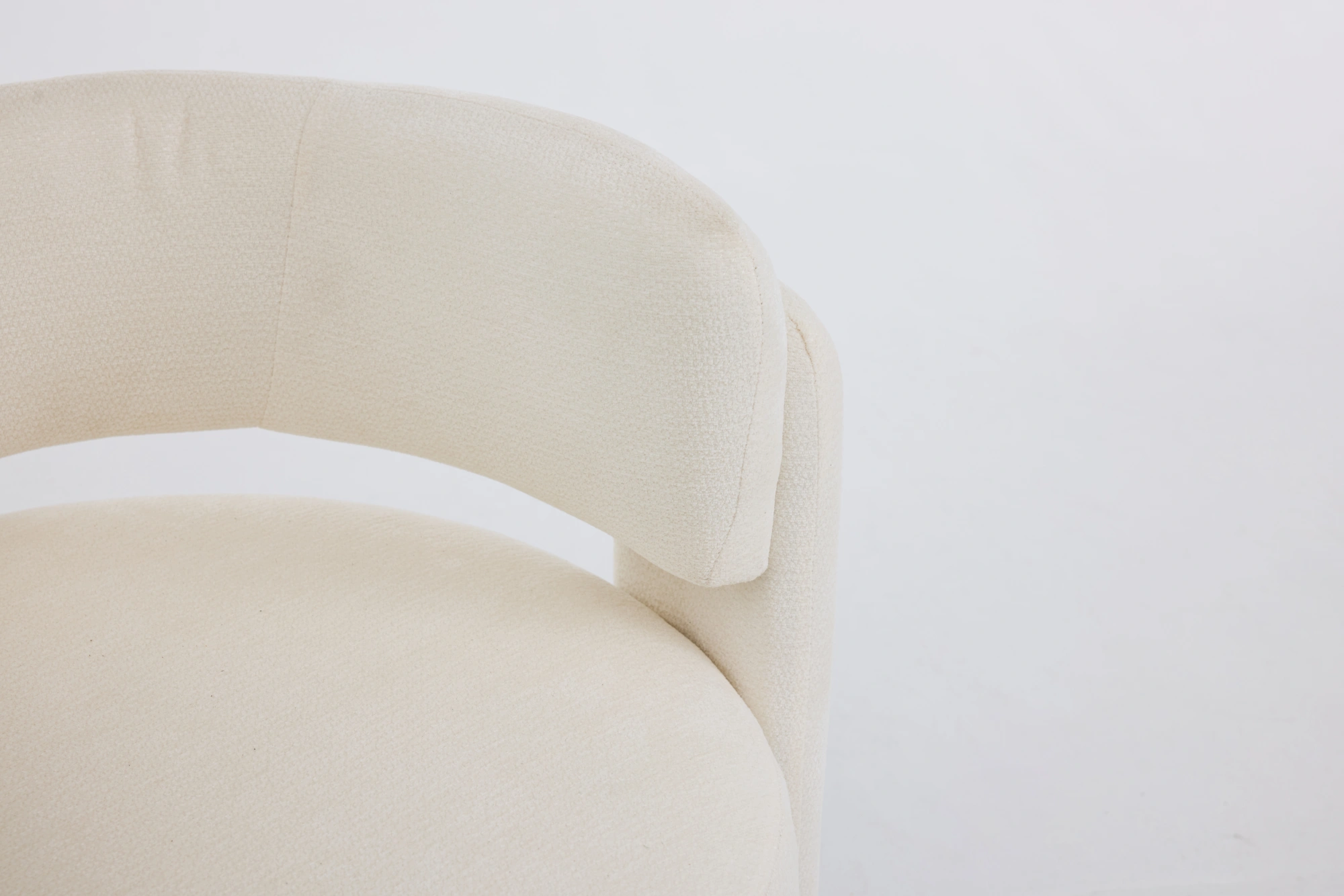Modern Accent Chair, Contemporary Boucle Fabric Accent Armchair Comfy Upholstered Leisure Single Sofa Chair for Living Room Bedroom Apartment Office - White view 8