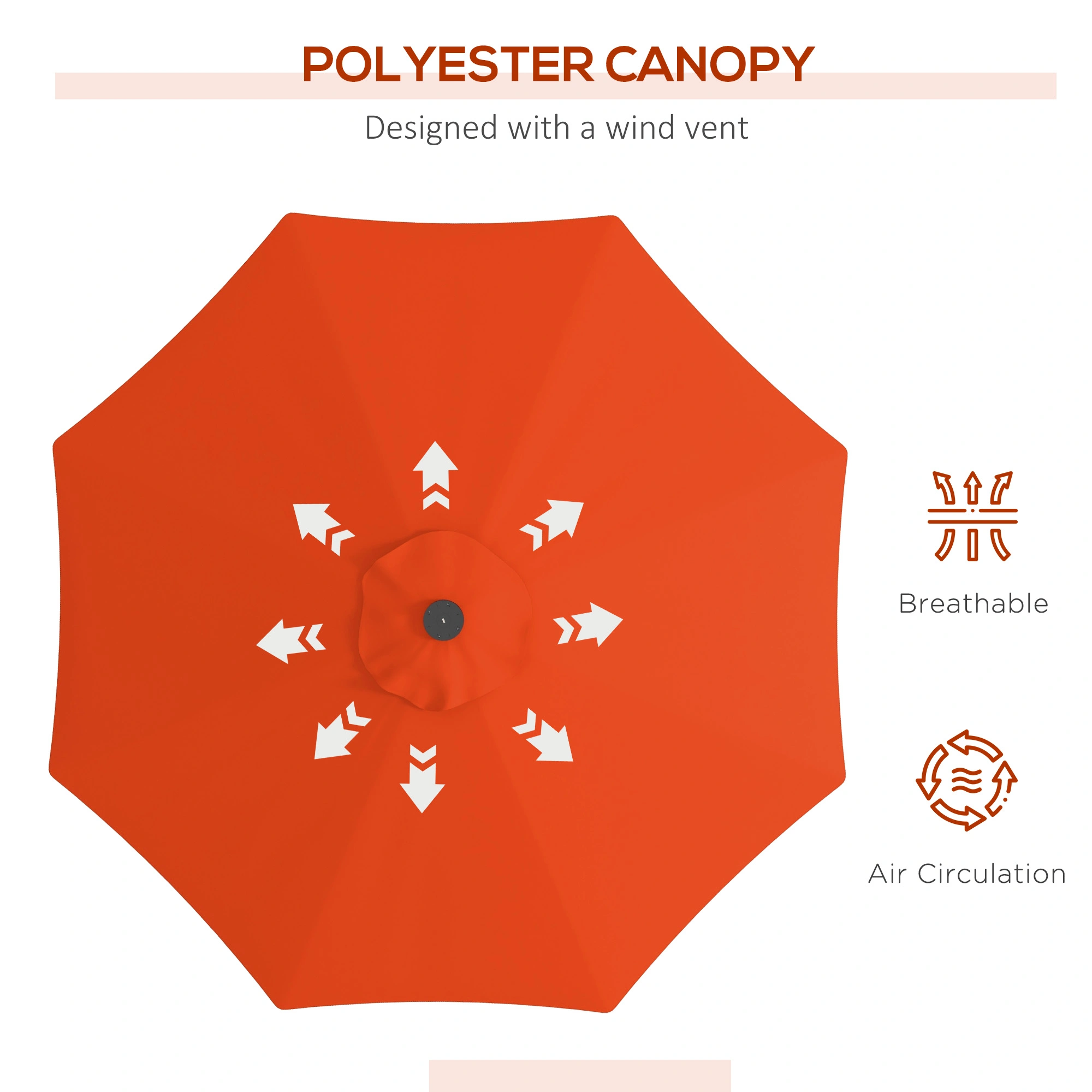 Outdoor Beach Umbrella 10FT Sun Shade Umbrella with Tilt Waterproof Patio Canopy view 2