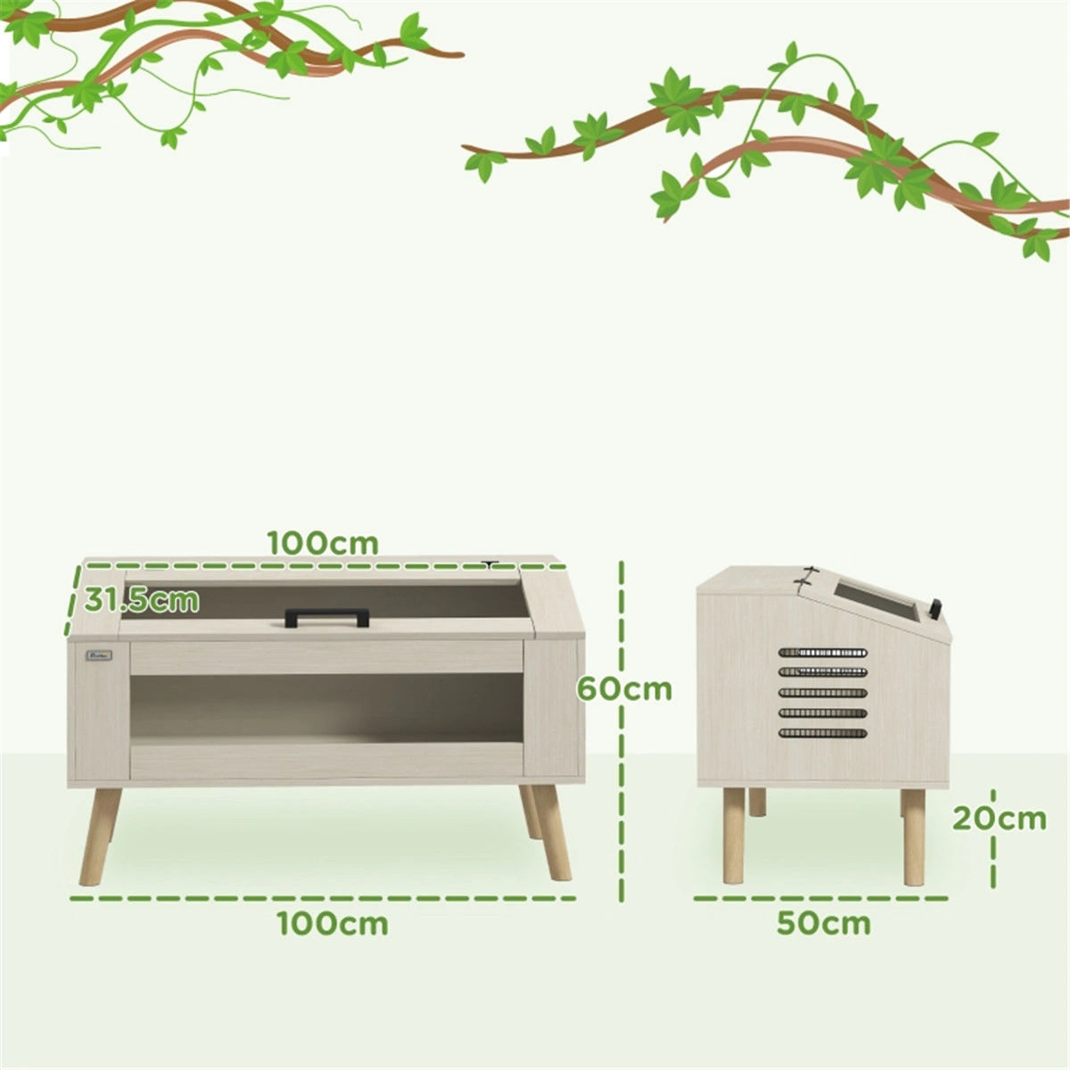 Reptile Enclosure Box, Plastic Terrarium Habitat with Secure Lid, Ideal for Herpetology Keeping, Easy-Clean Design, Multiple Ventilation Points view 2