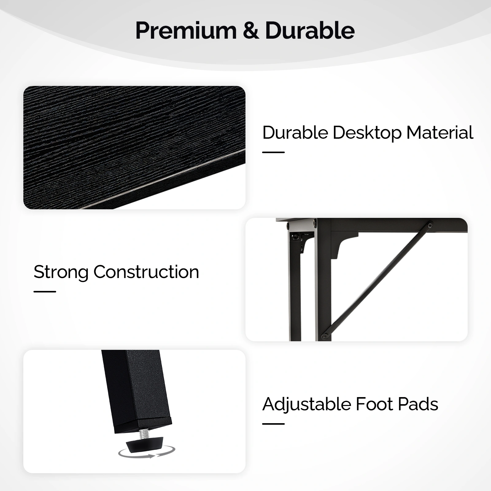 71-Inch Pub Height Bar Table Black, 209 lbs Capacity, MDF Top & Metal Frame, for Kitchen, Bar, Dining Room view 2