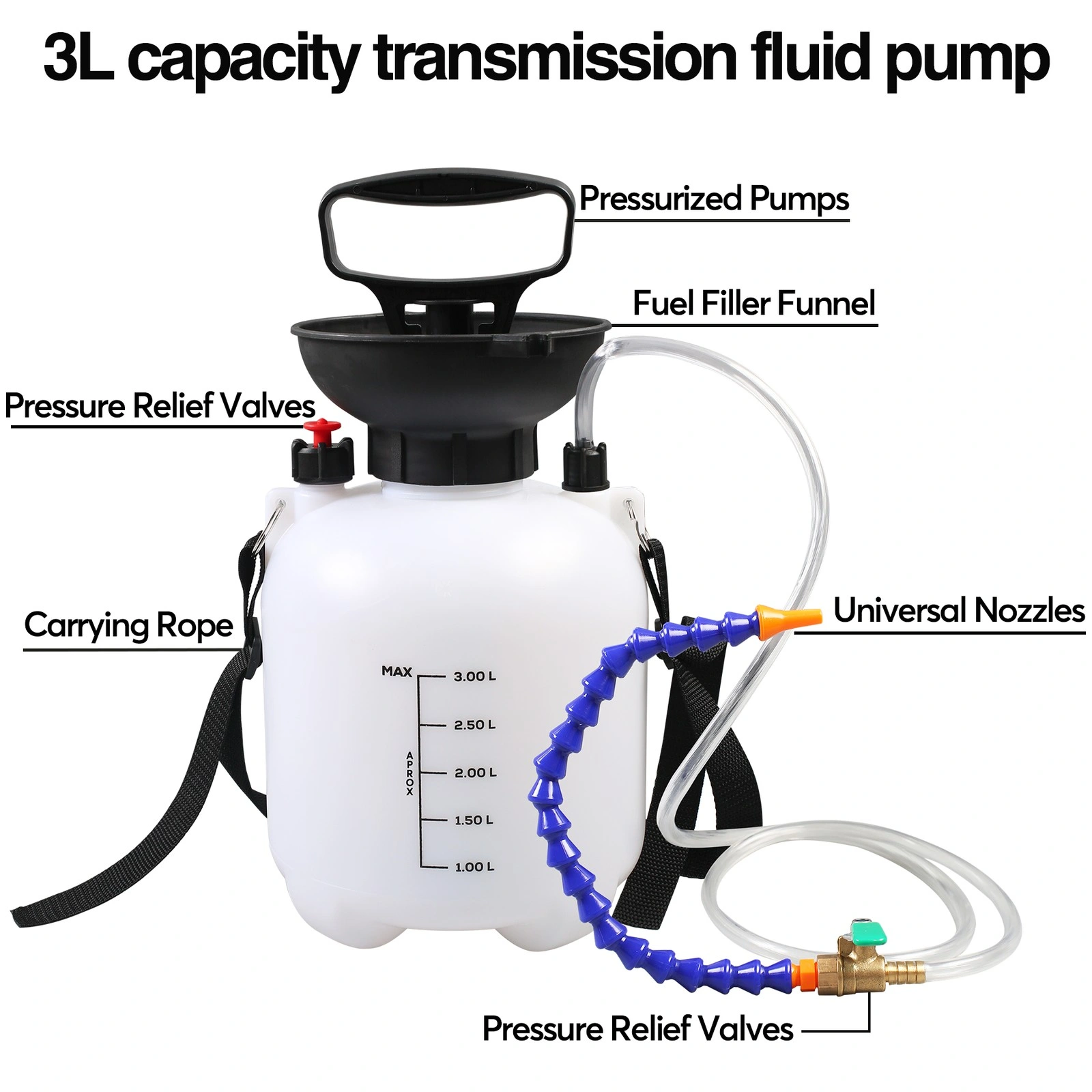 3L Hand Transfer Pump Oil Filler for Transmission Fluid, Automotive Manual Pump Tool view 4