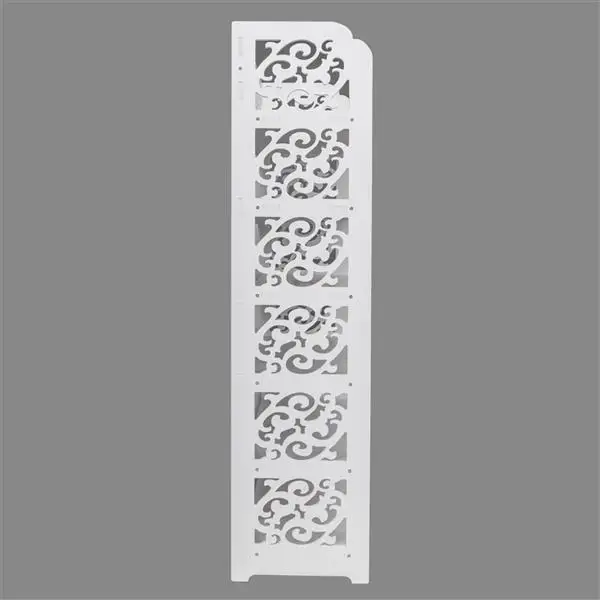 Wood-plastic Board Six Tiers Carved Shoe Rack White B view 3