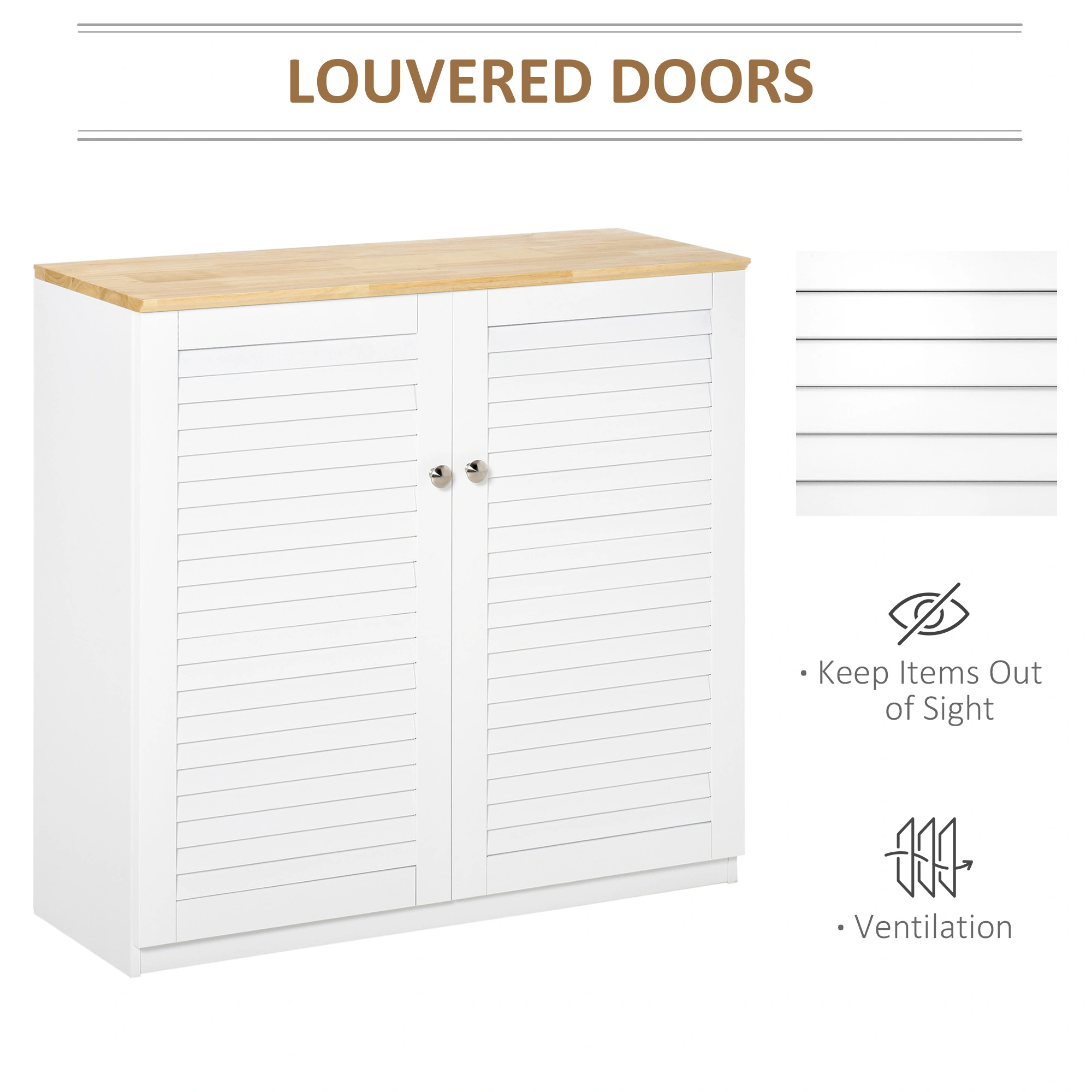 Kitchen Storage Cabinet with Shelf - Freestanding Pantry Cabinet for Dining Room & Kitchen view 3