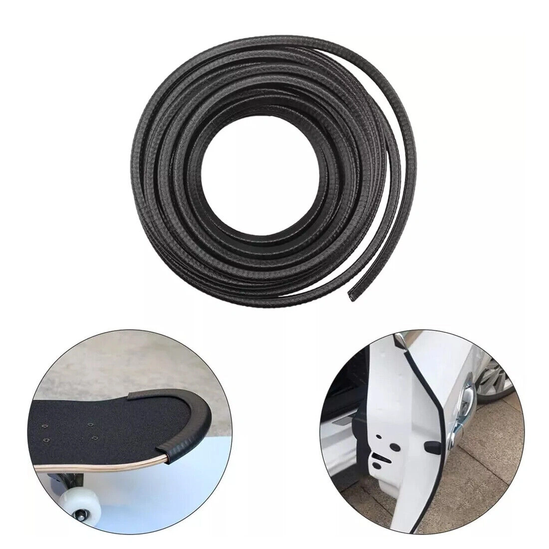 10m Black PVC Edge Protection Trim, Clip-On Rubber Guard Strip for Furniture Doors Cabinets, 20mm Width view 2