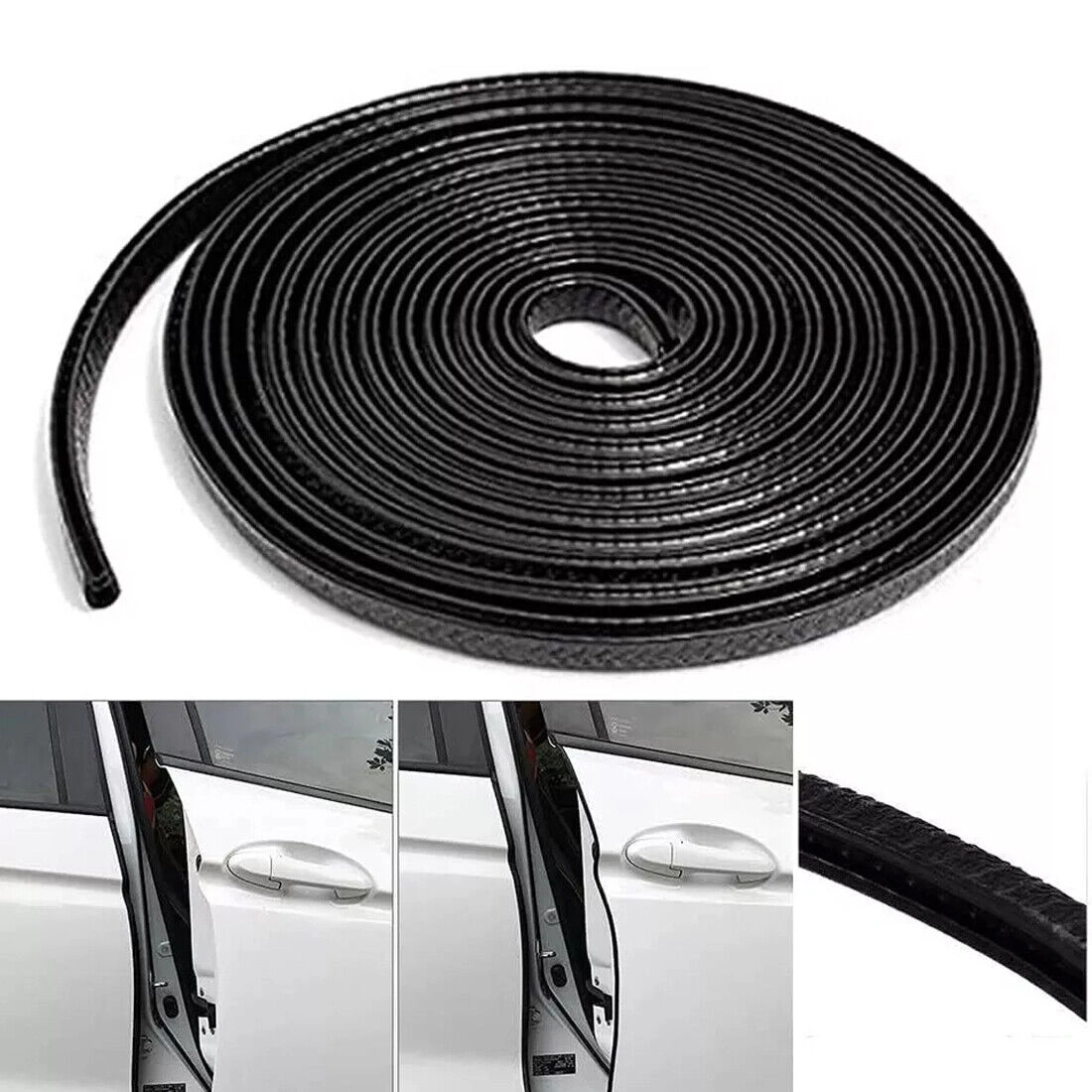 10m Black PVC Edge Protection Trim, Clip-On Rubber Guard Strip for Furniture Doors Cabinets, 20mm Width view 5
