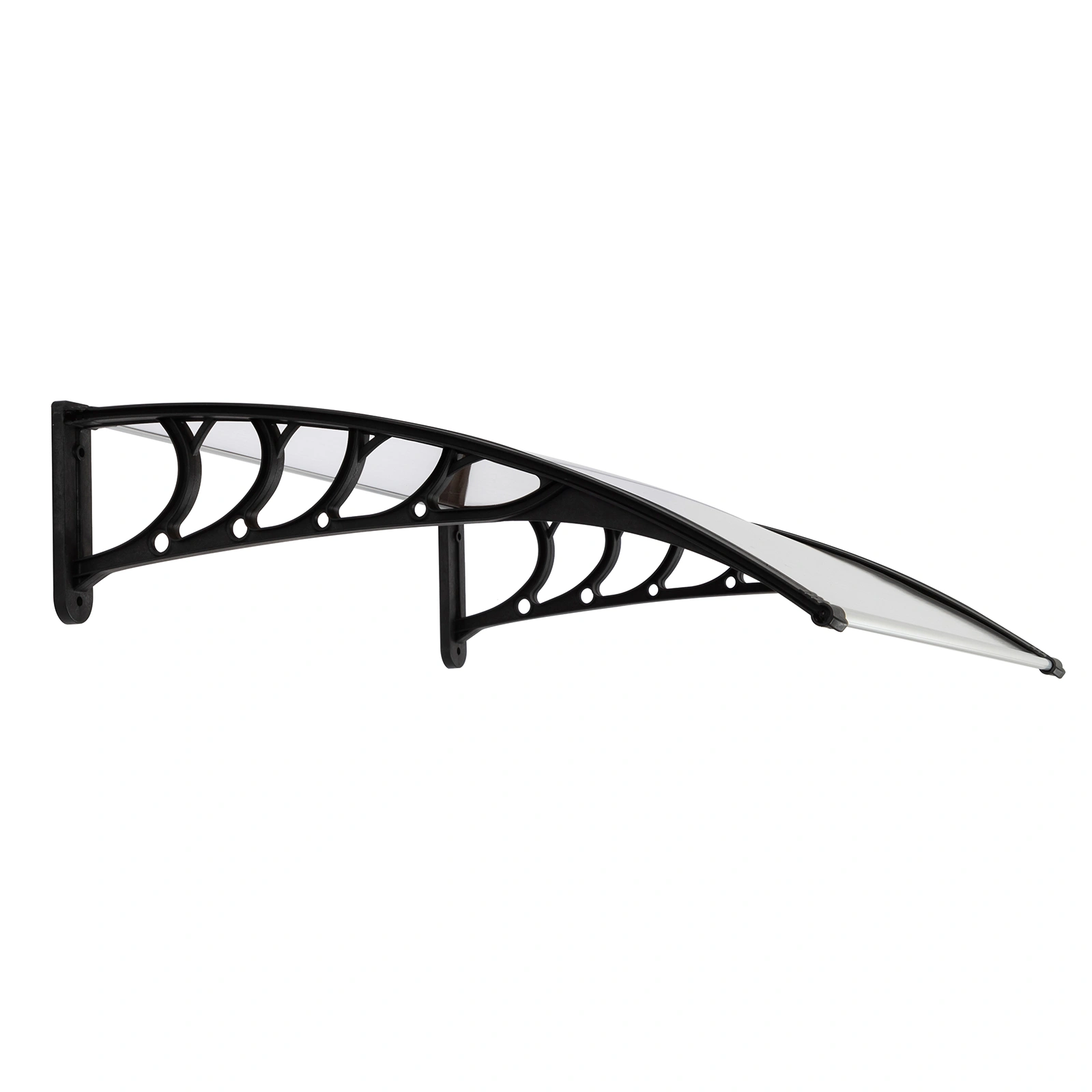 HT-100x80 Door Window Rain Cover Canopy Eaves Awning, White & Black Bracket, Outdoor Household Protection