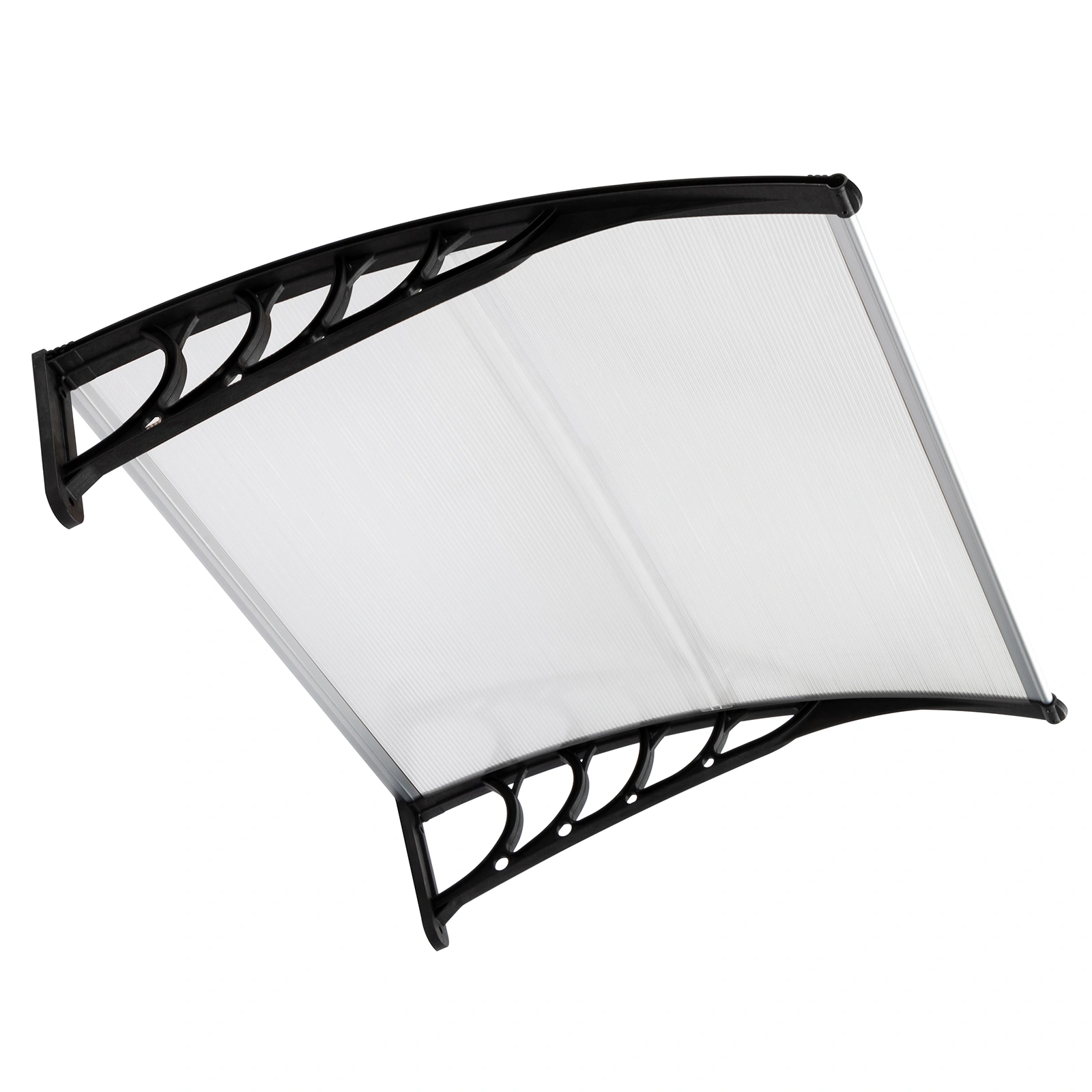 HT-100x80 Door Window Rain Cover Canopy Eaves Awning, White & Black Bracket, Outdoor Household Protection view 3