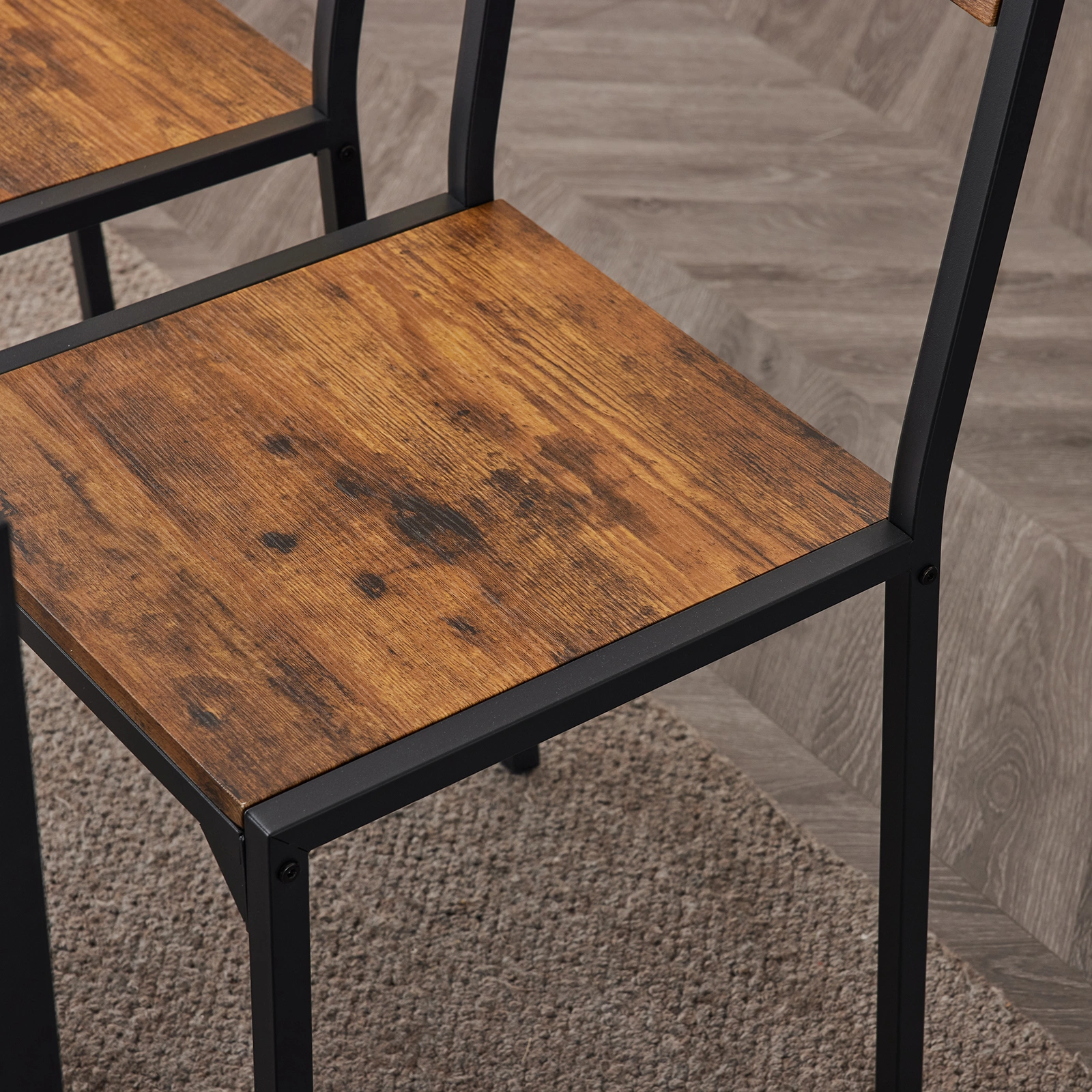 Dining Table Set for 4, Kitchen Table with 2 Chairs and a Bench, 4 Piece Kitchen Table Set for Small Space, Home Kitchen Bar Pub Apartment, Rustic Brown view 26