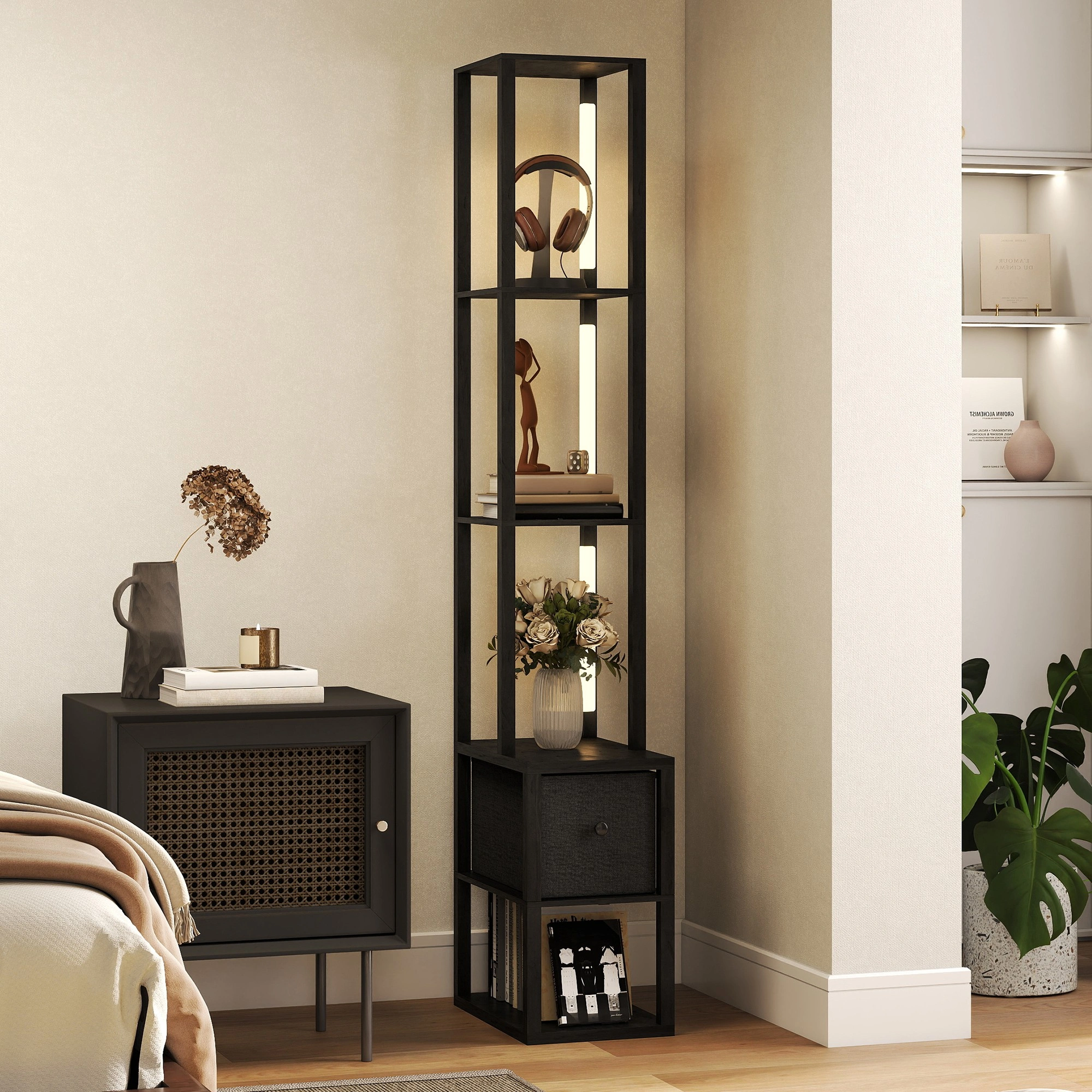 Bathroom Storage Cabinet - White, Freestanding Floor Cabinet with Shelves, Tall Bathroom Organizer for Small Spaces, Moisture-Resistant Entryway Vanity Storage view 3