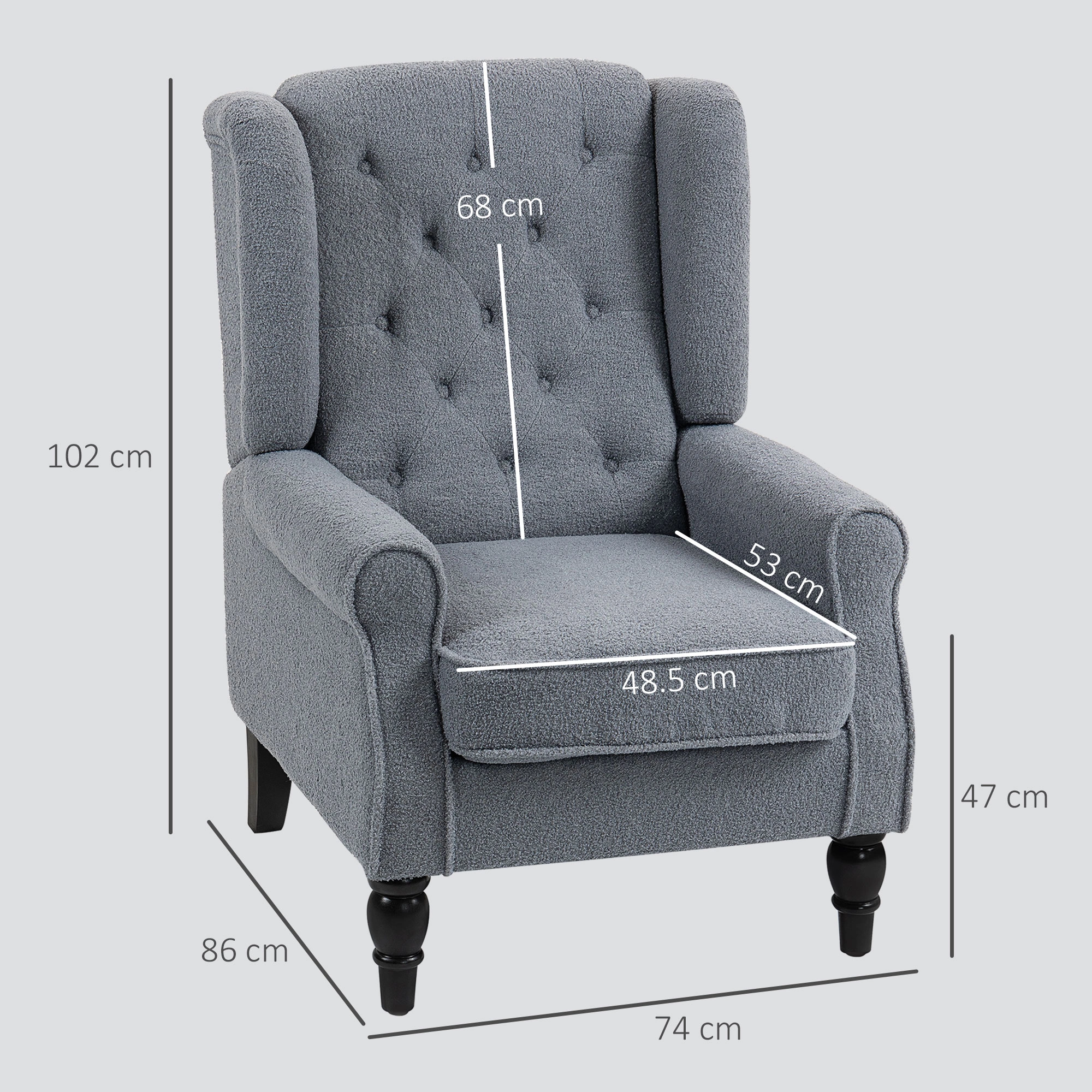 Sofa Chair - Cozy Reading Accent Chair with Plush Padding, Compact Armchair for Small Spaces Living Room view 2