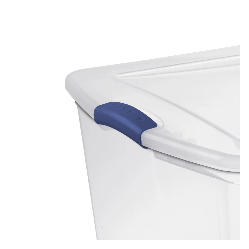 (2 pack)105 Quart Extra-Large Latching Storage Bin, Clear Plastic Storage Container with Latch Lid, Blue view 4