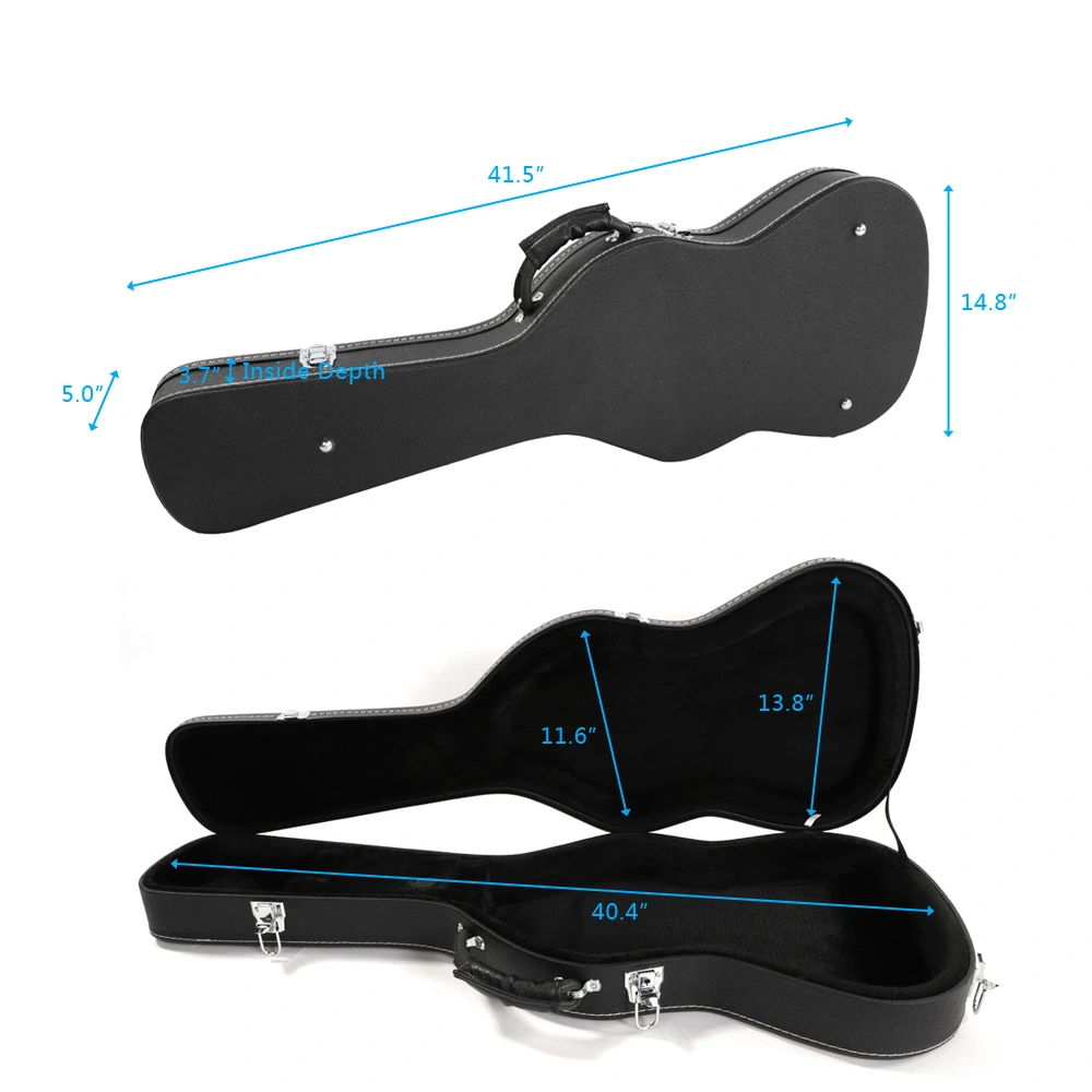 ST High Grade Electric Guitar Hard Case Microgroove Flat Surface Black view 14