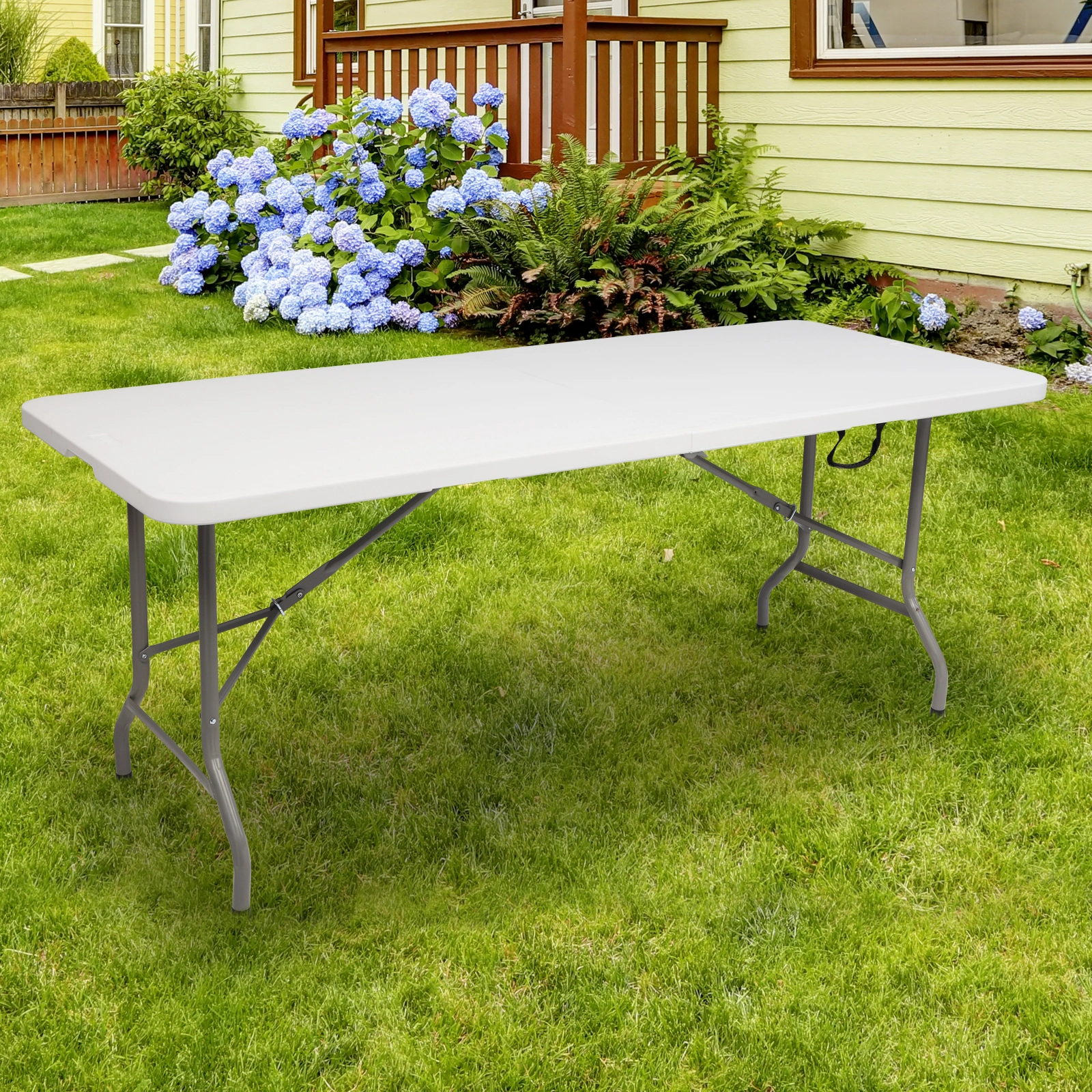 6FT Outdoor Courtyard Foldable Long Table view 18