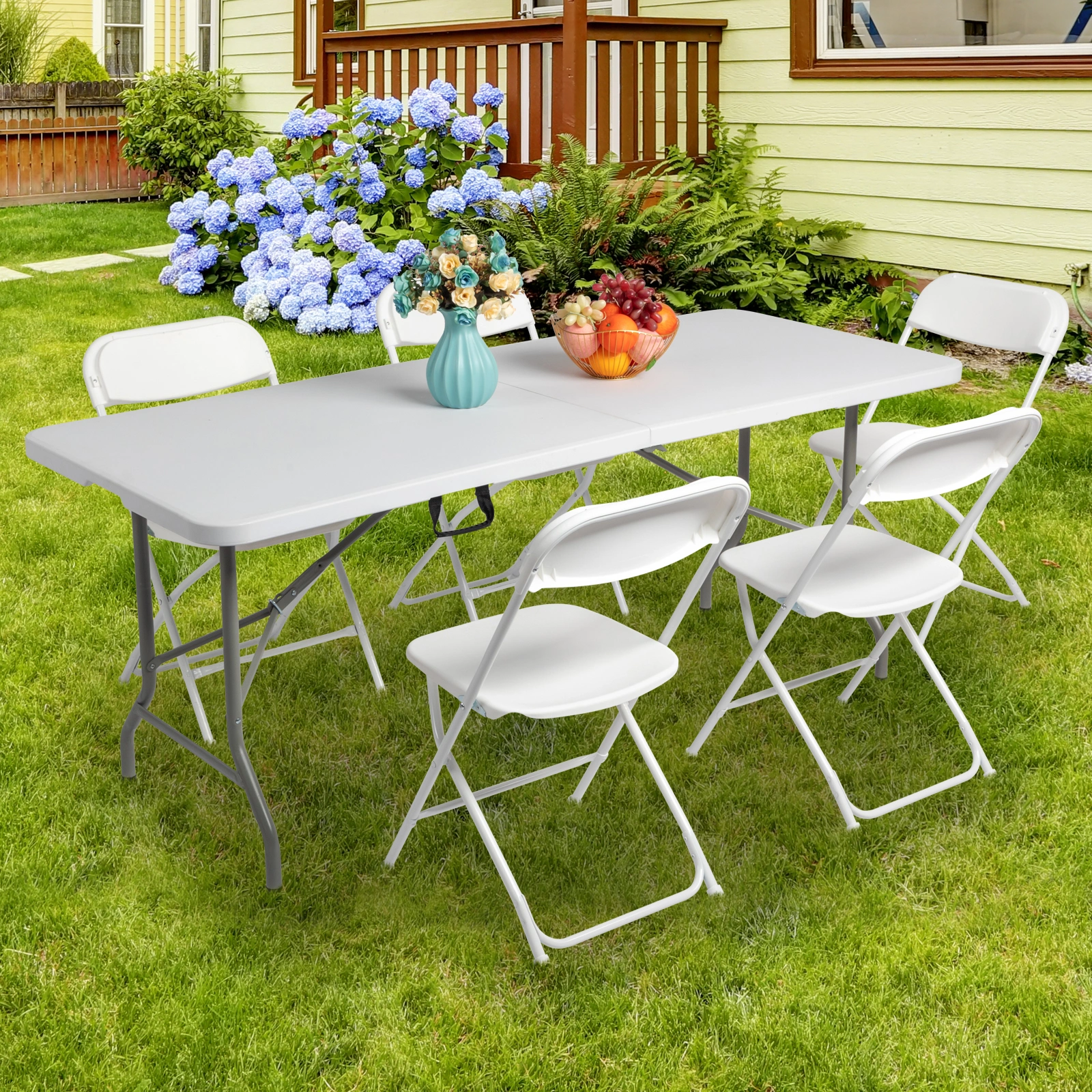 6FT Outdoor Courtyard Foldable Long Table view 25