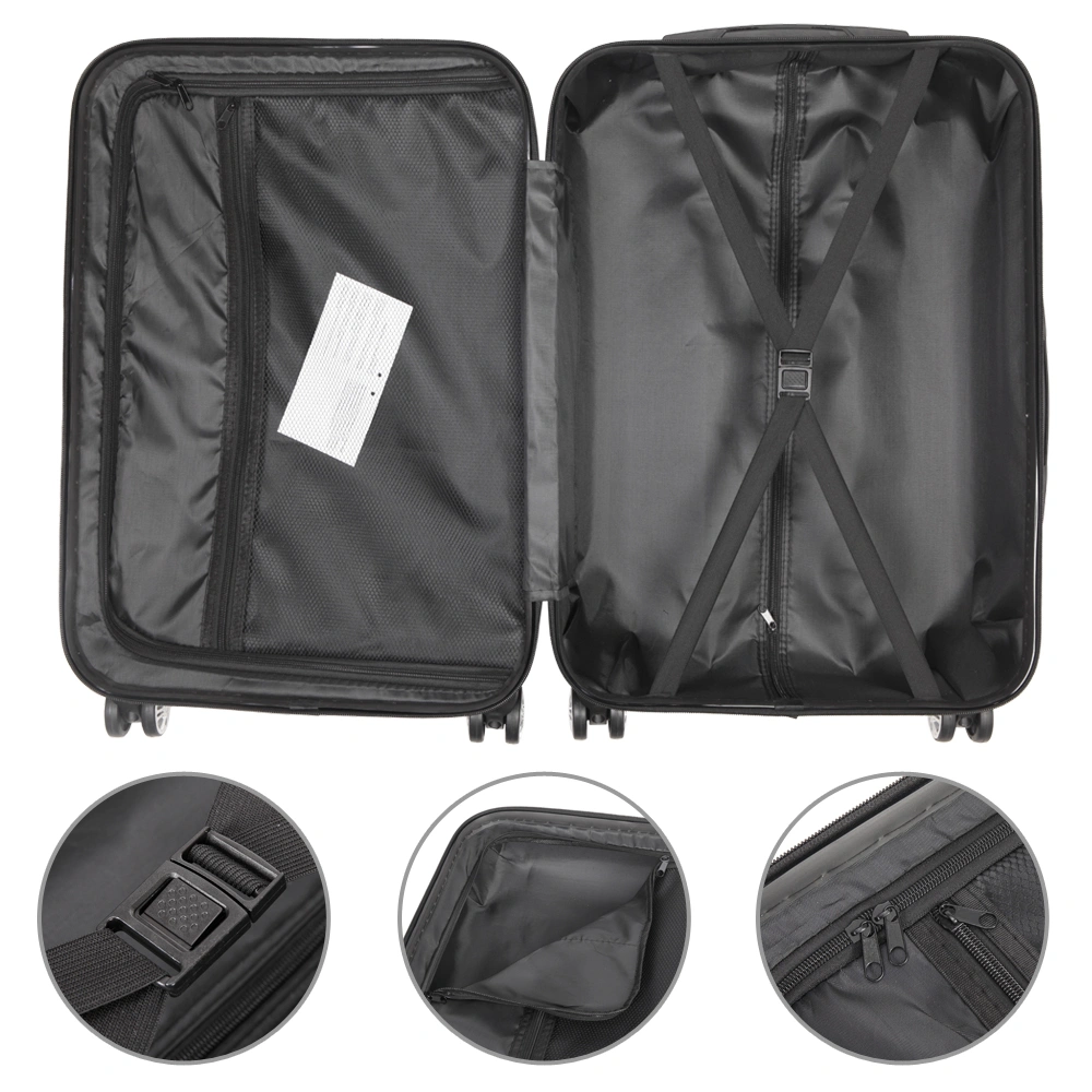3-in-1 Portable ABS Trolley Case 20" / 24" / 28" Purple view 3