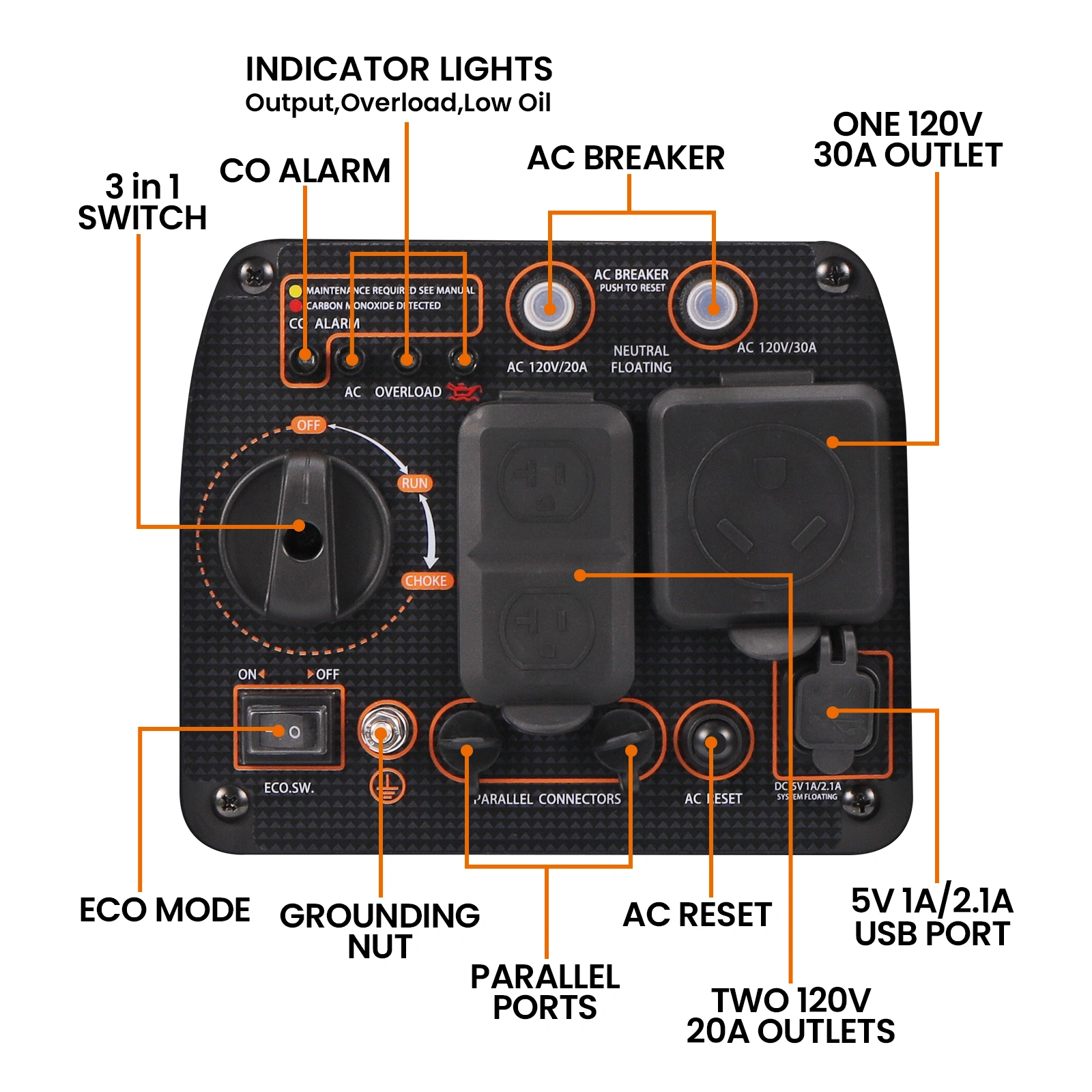 5KW Portable Inverter Generator Super Quiet Compact Suitcase Design Lightweight view 3