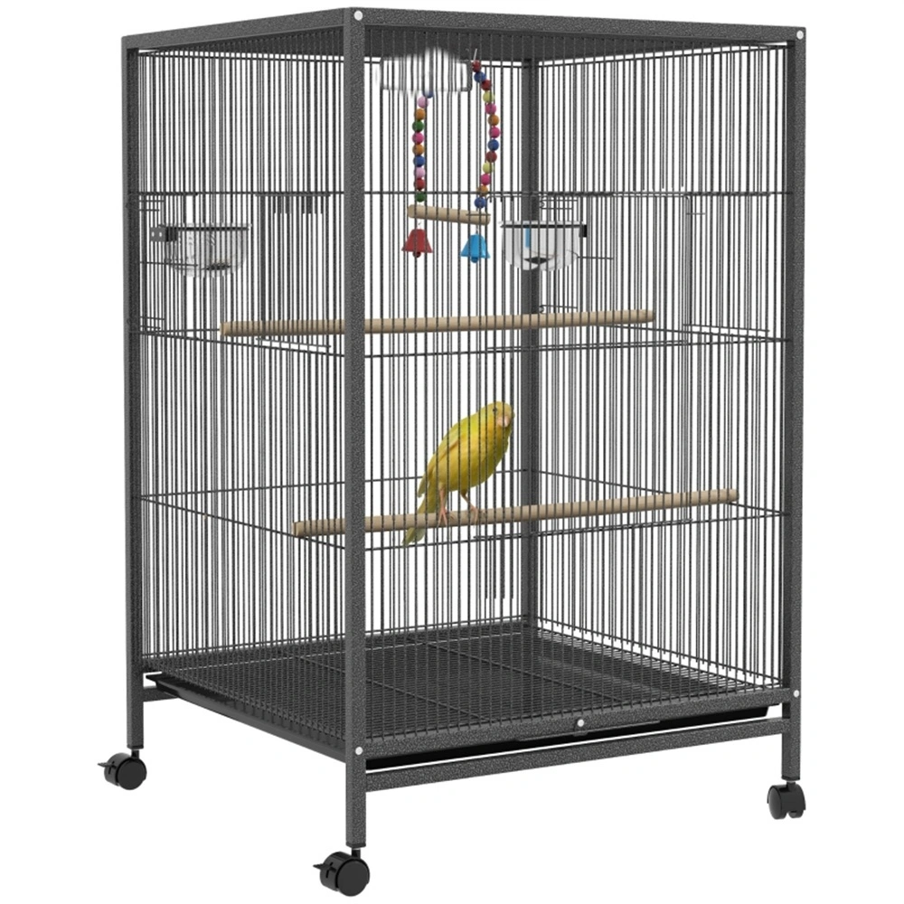 Large Bird Cage for Small Parrots - Indoor Outdoor Avian Home with Swing, Food Bowls & Tray view 2
