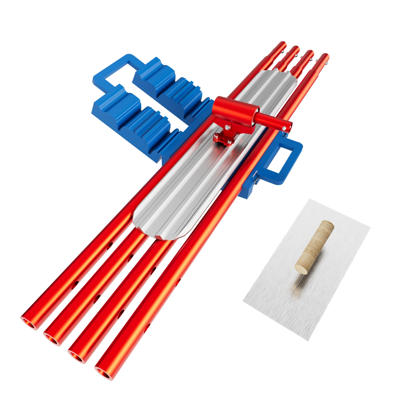 48 Inch Concrete Bull Float 8in Magnesium Aluminum Alloy with 4 Handles, Carry Case & Trowel - Professional Finishing Tool Kit