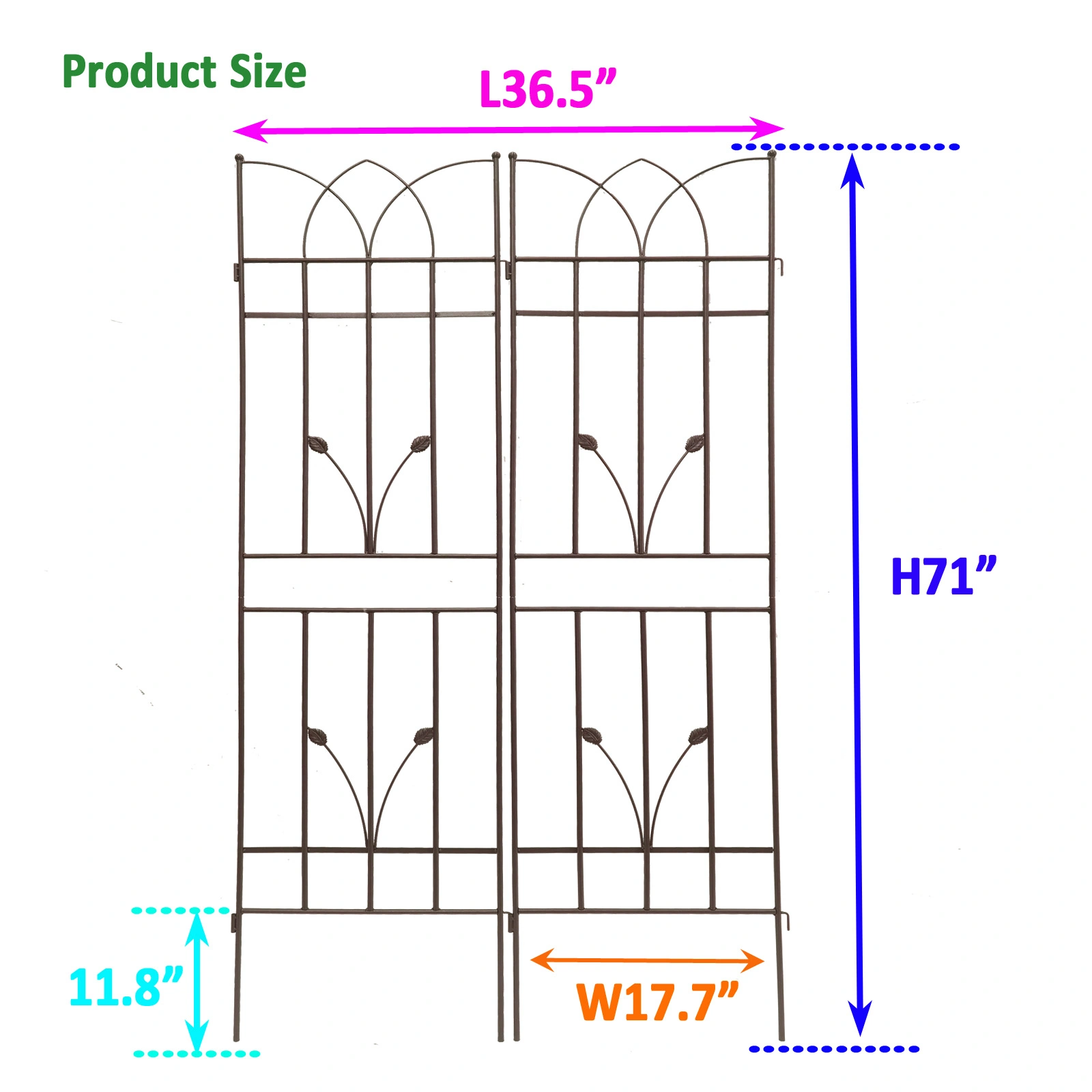 4 Pack Metal Garden Trellis 71" x view 7