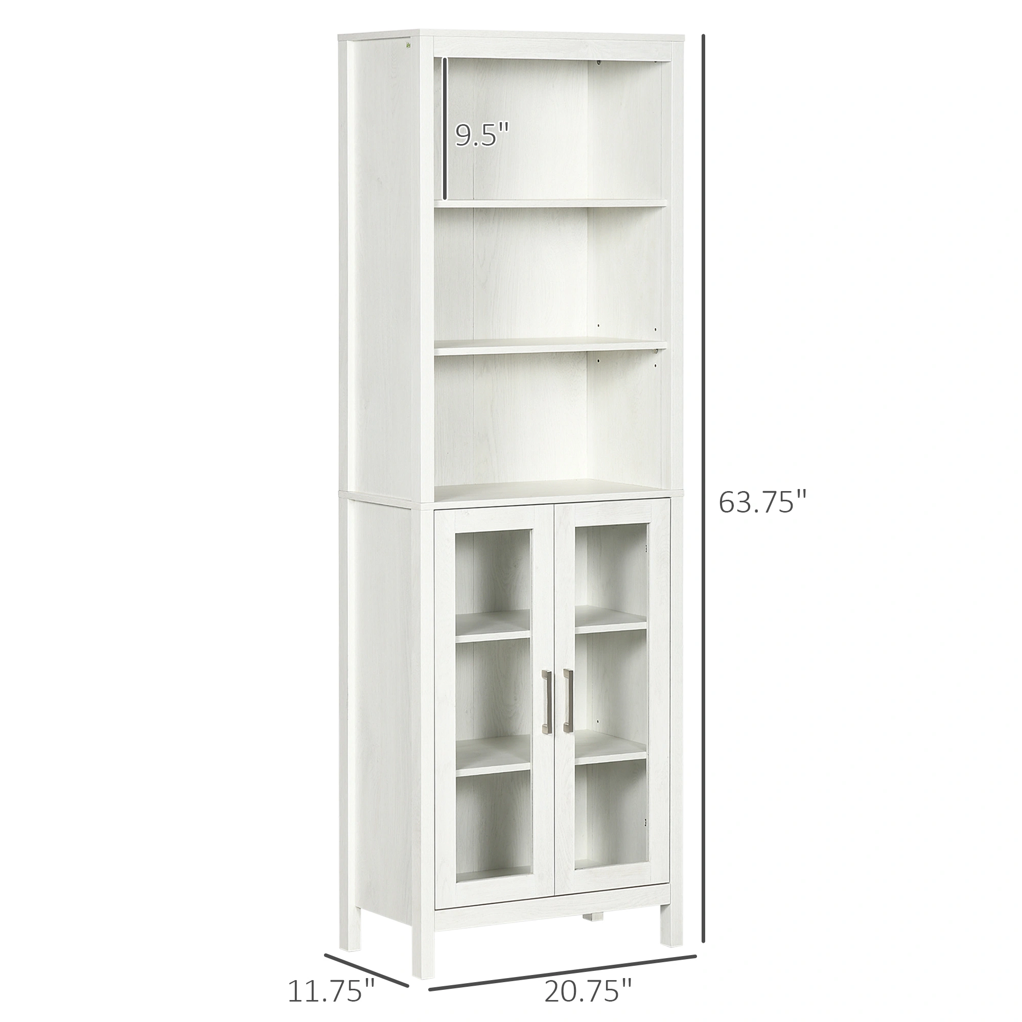 Bathroom Cabinet, Wall-Mounted Storage Organizer with Shelf, White, Space-Saving Design view 2