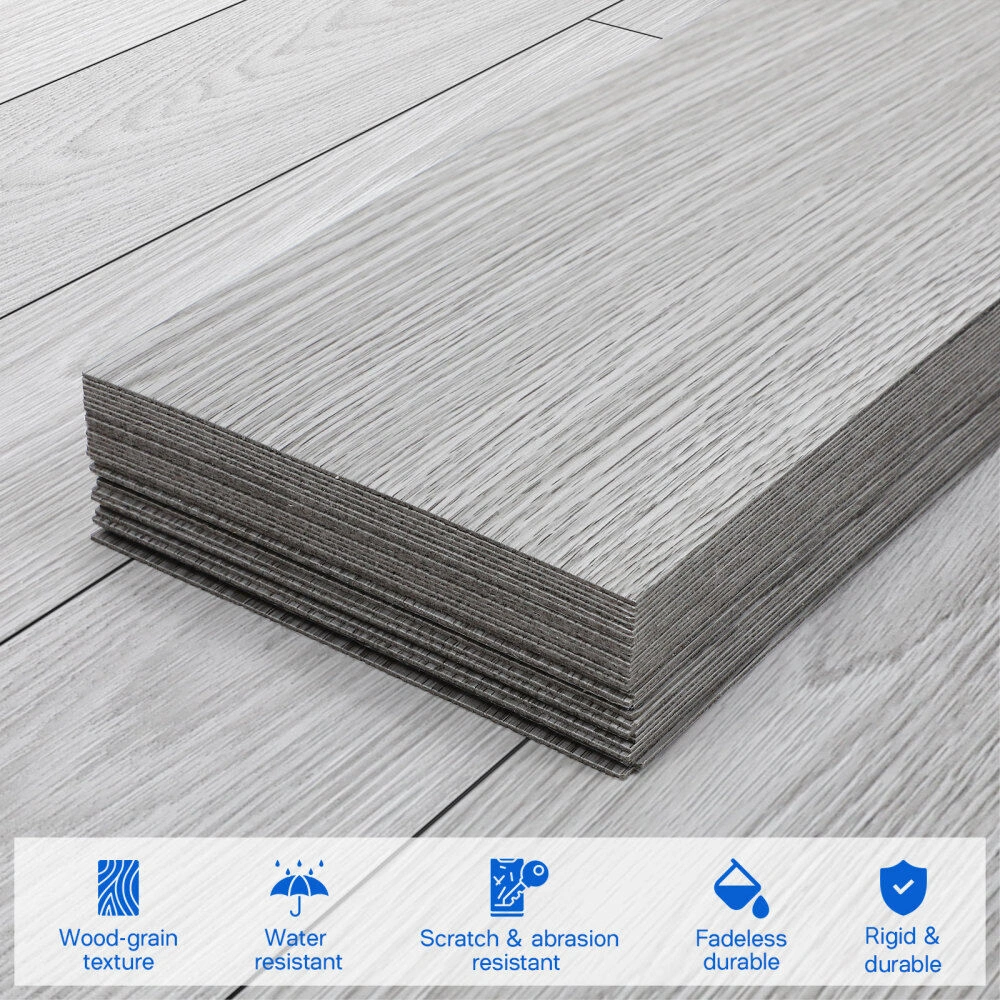 5m² Peel & Stick Wood Effect Vinyl Flooring, Self Adhesive Floor Tiles for Kitchen Bathroom view 4