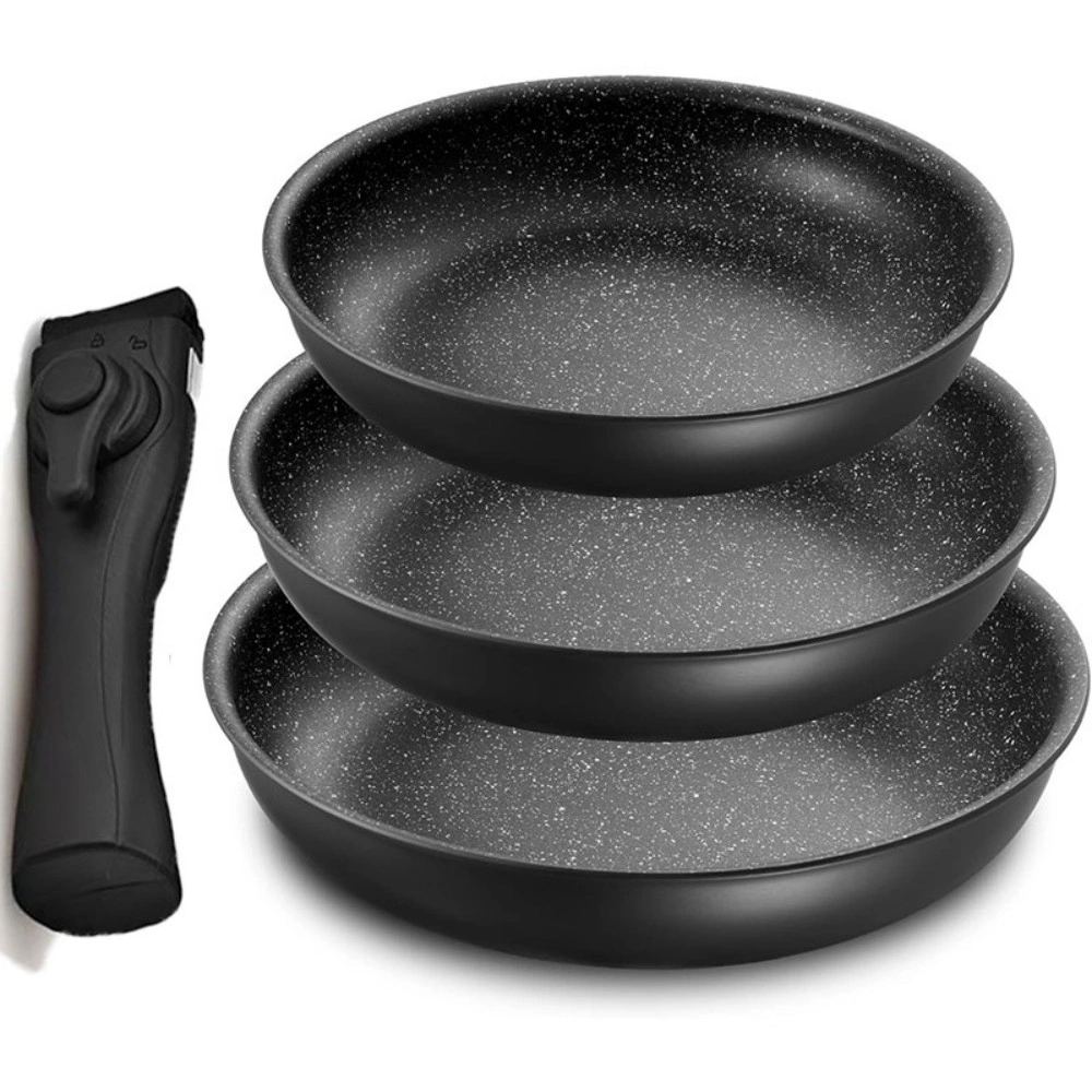 Fadware 4-Piece Frying Pan Set with Detachable Handle, Nonstick Cookware Pot Set view 3