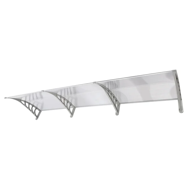 HT-300 x 100 Household Application Door & Window Rain Cover Eaves Transparent Board & Gray Holder view 2