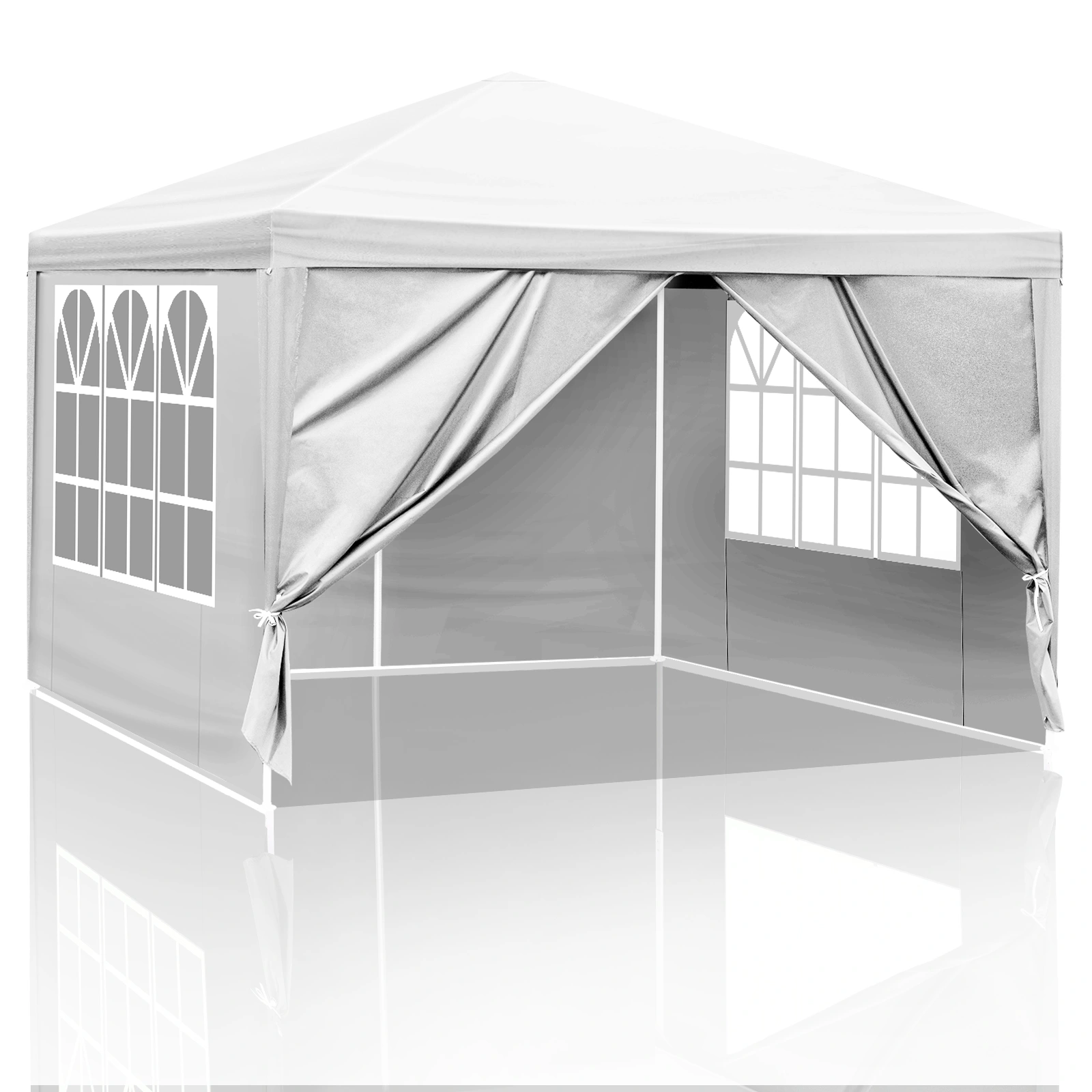 3 x 3m Four Sides Portable Home Use Waterproof Tent with Spiral Tubes White view 9