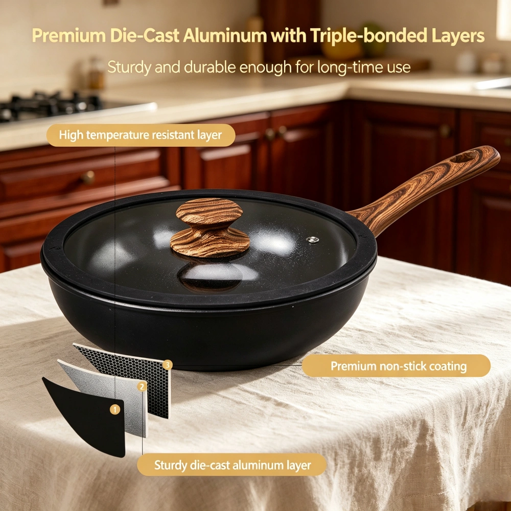 20-Piece Aluminum Pot Set, 6 Pots with 3 Lids and Handles, Cookware Set view 4