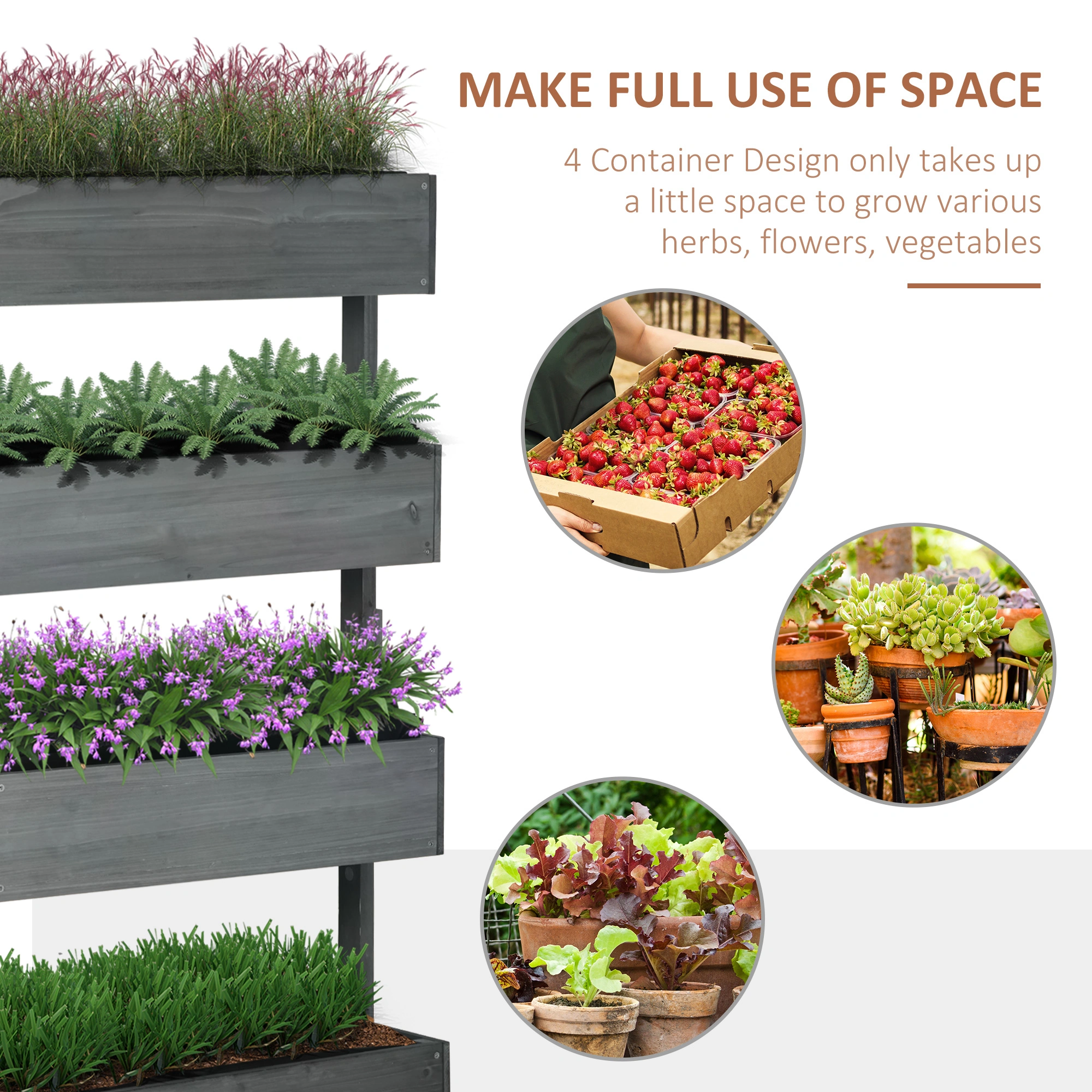 Galvanized Garden Bed Metal Planter Box, Large Raised Flower Bed for Vegetables Herbs Outdoor Yard Landscaping Decor view 3