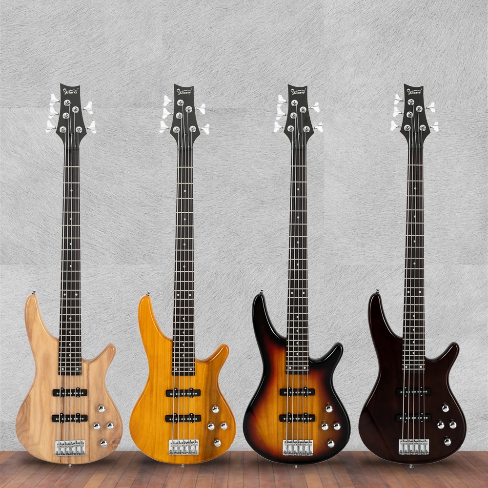 GIB Electric 5 String Bass Guitar Full Size Bag Strap Pick Connector Wrench Tool Earth Brown view 10