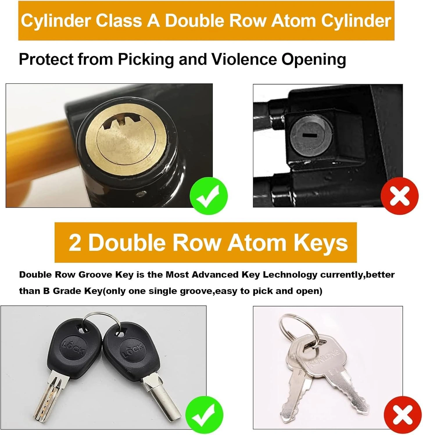 Heavy Duty Car Steering Wheel Lock - High Security Anti-Theft Vehicle Column Lock for Cars, Vans & Trucks view 2