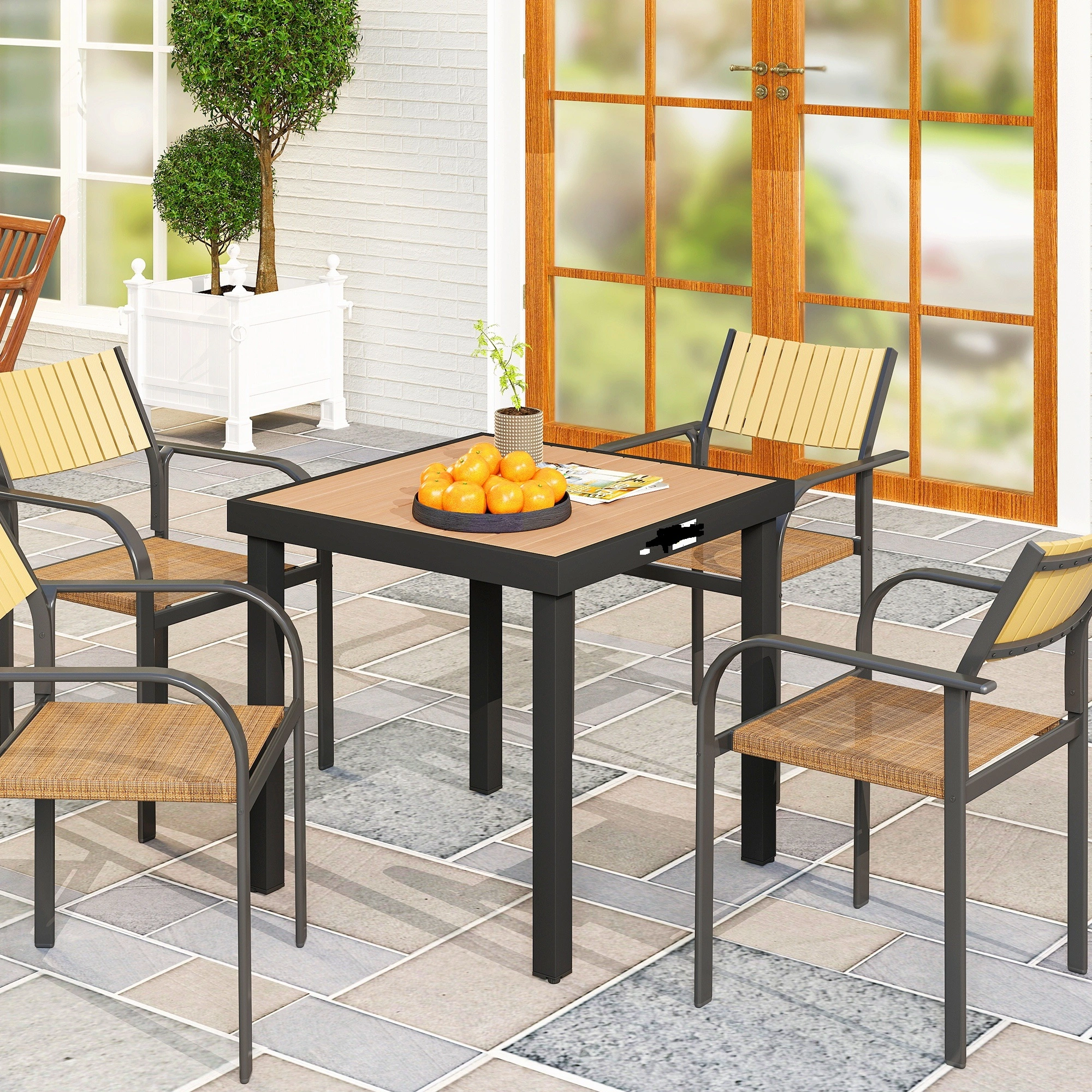 Wicker Rattan Coffee Table Modern Round Side Table with Metal Legs for Living Room Sofa End Table