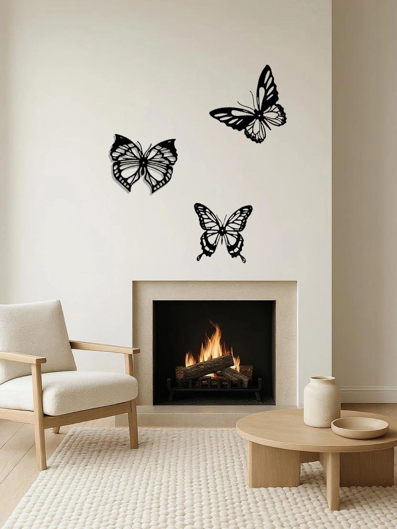 CIFbuy™ Graceful Insect Metal Wall Accents 3 pcs Featuring Black Dragonfly Hummingbird Butterfly Designs Delicate Hanging Wall Decoration for Gardens view 5