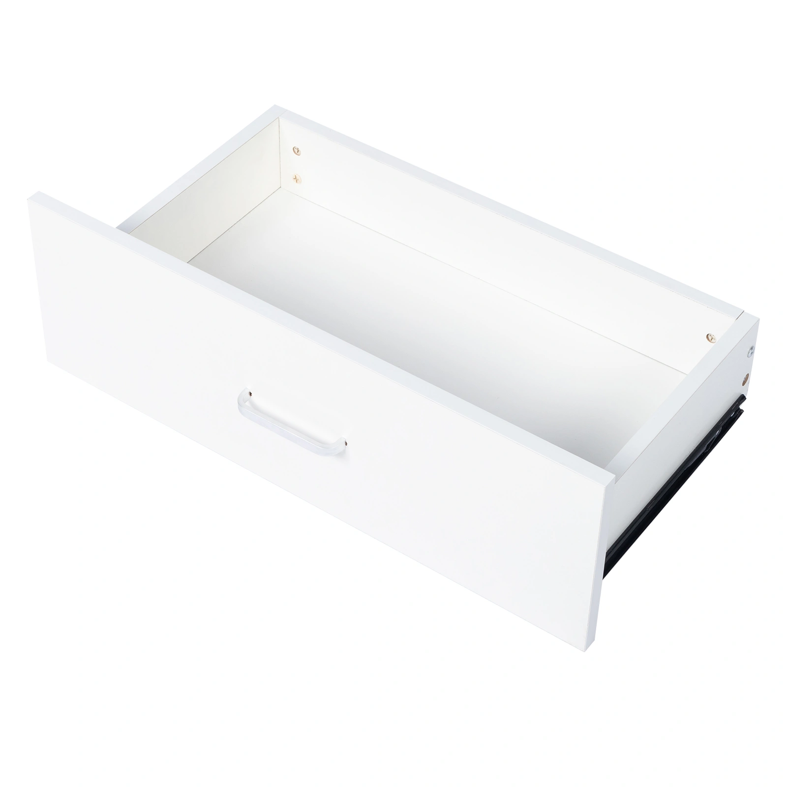 3-Drawer Tall Cabinet Particleboard Bedside Table with Textured Melamine Finish White view 15