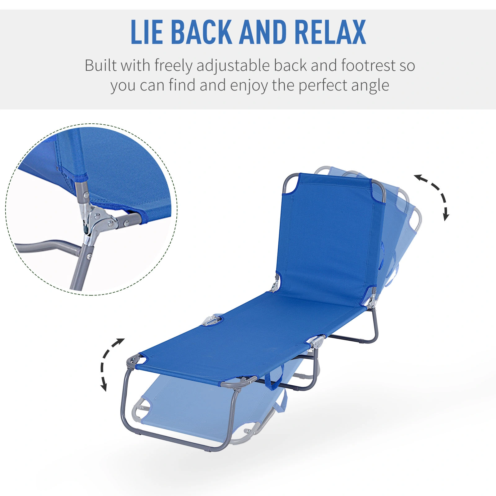 Folding Rocking Lounge Chair Multi-Function Outdoor Portable Relaxation Seat view 3