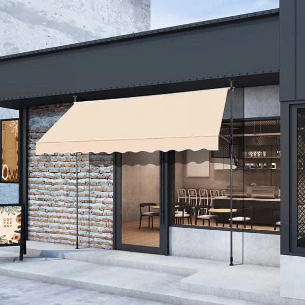 118.1"D x 47.2"W x(78.7 -118.1)"H Retractable Awning Khaki view 2
