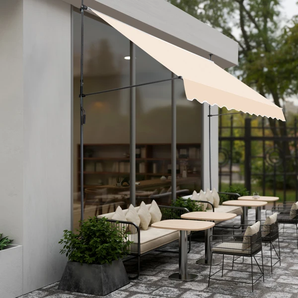 118.1"D x 47.2"W x(78.7 -118.1)"H Retractable Awning Khaki view 5