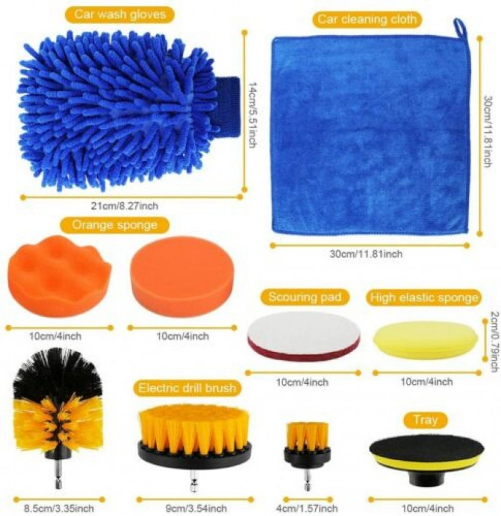 26-Piece Car Cleaning Kit, Auto Interior Exterior Detailing Brush Set with Gloves & Microfiber Towel