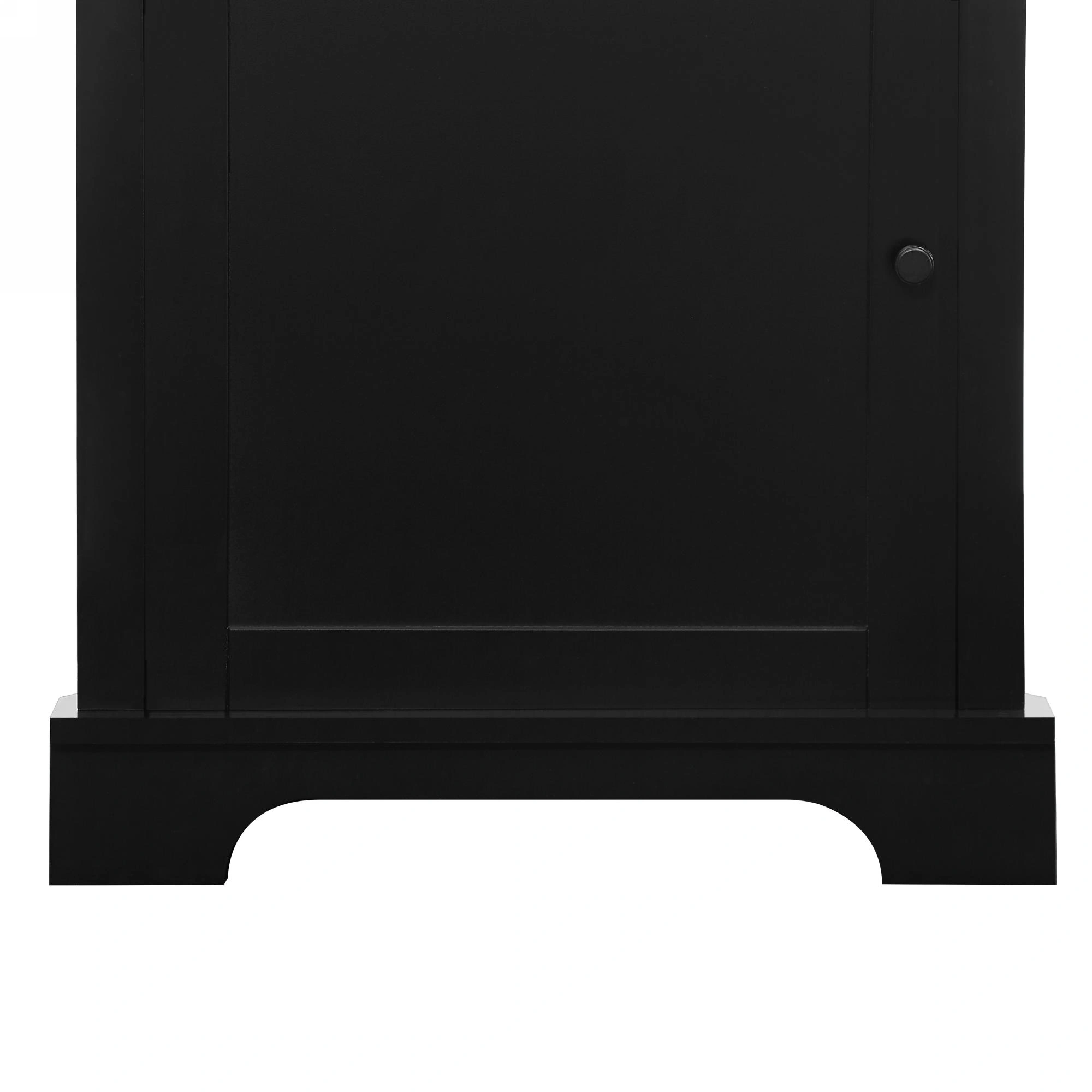 Black Triangle Storage Cabinet Tall 3 Drawer with Adjustable Shelves, MDF Bathroom Kitchen Living Room, WF306469AAG view 15