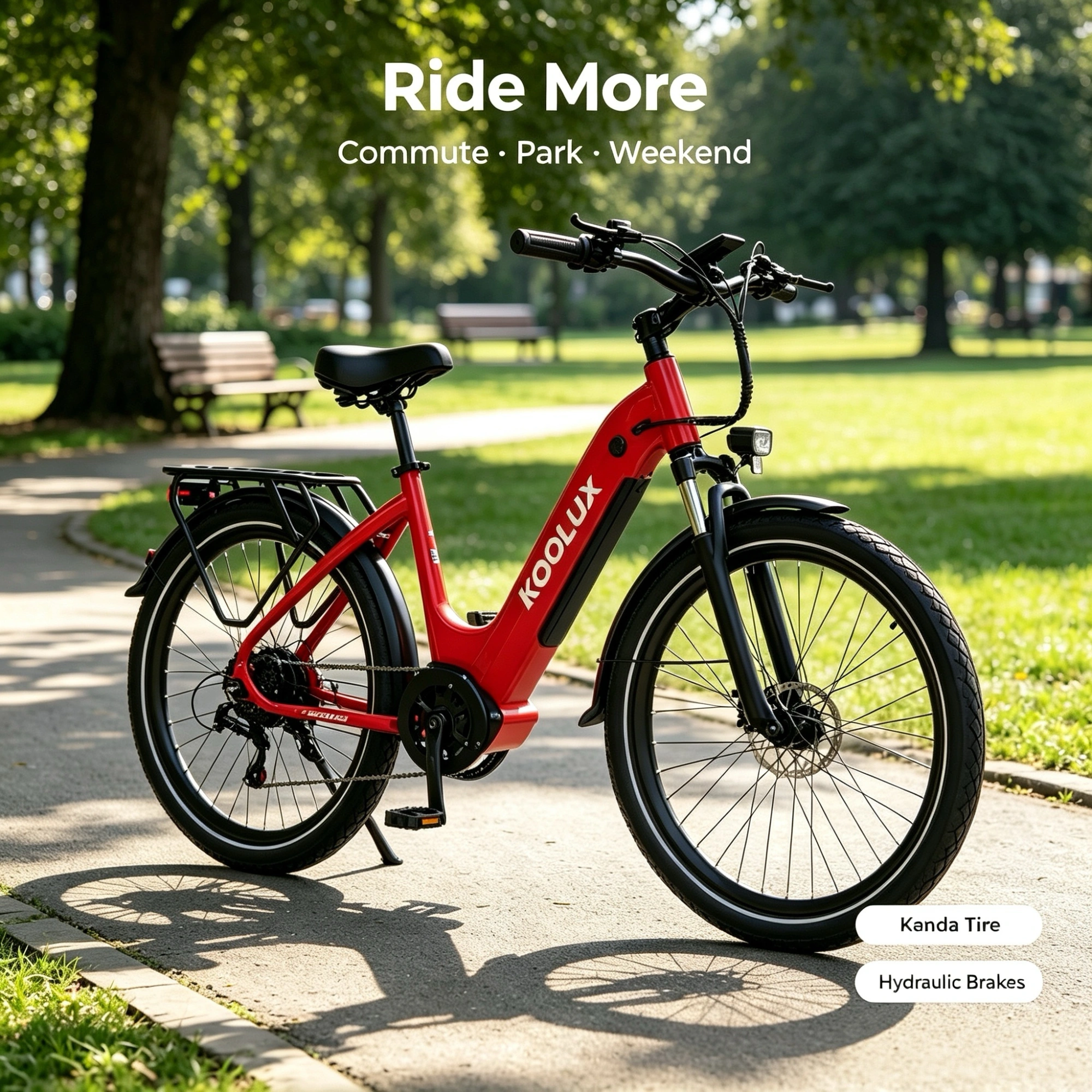 KOOLUX X2 Step-Through E-Bike 500W Motor 48V 15Ah Battery 26" Kenda Tires Hydraulic Disc Brake Adult Urban Commuter UK Stock view 2