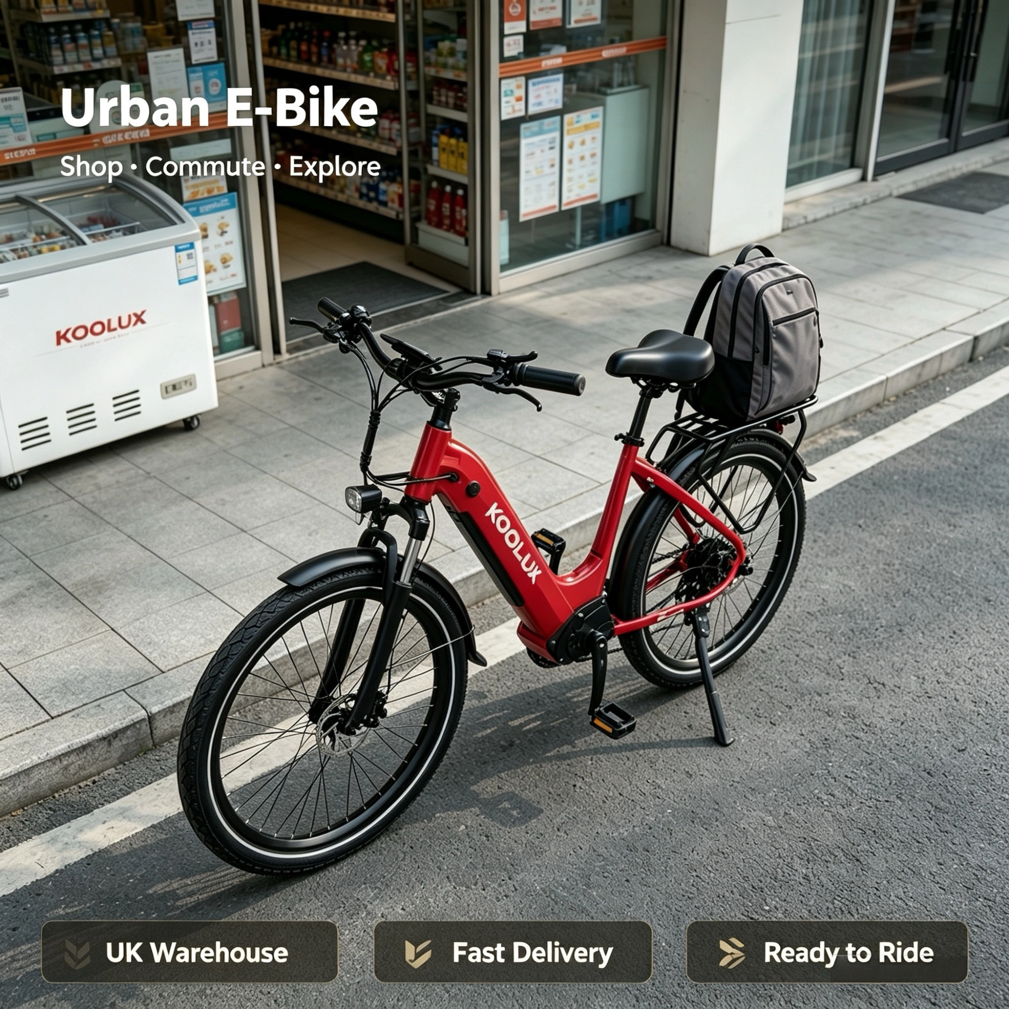 KOOLUX X2 Step-Through E-Bike 500W Motor 48V 15Ah Battery 26" Kenda Tires Hydraulic Disc Brake Adult Urban Commuter UK Stock view 4