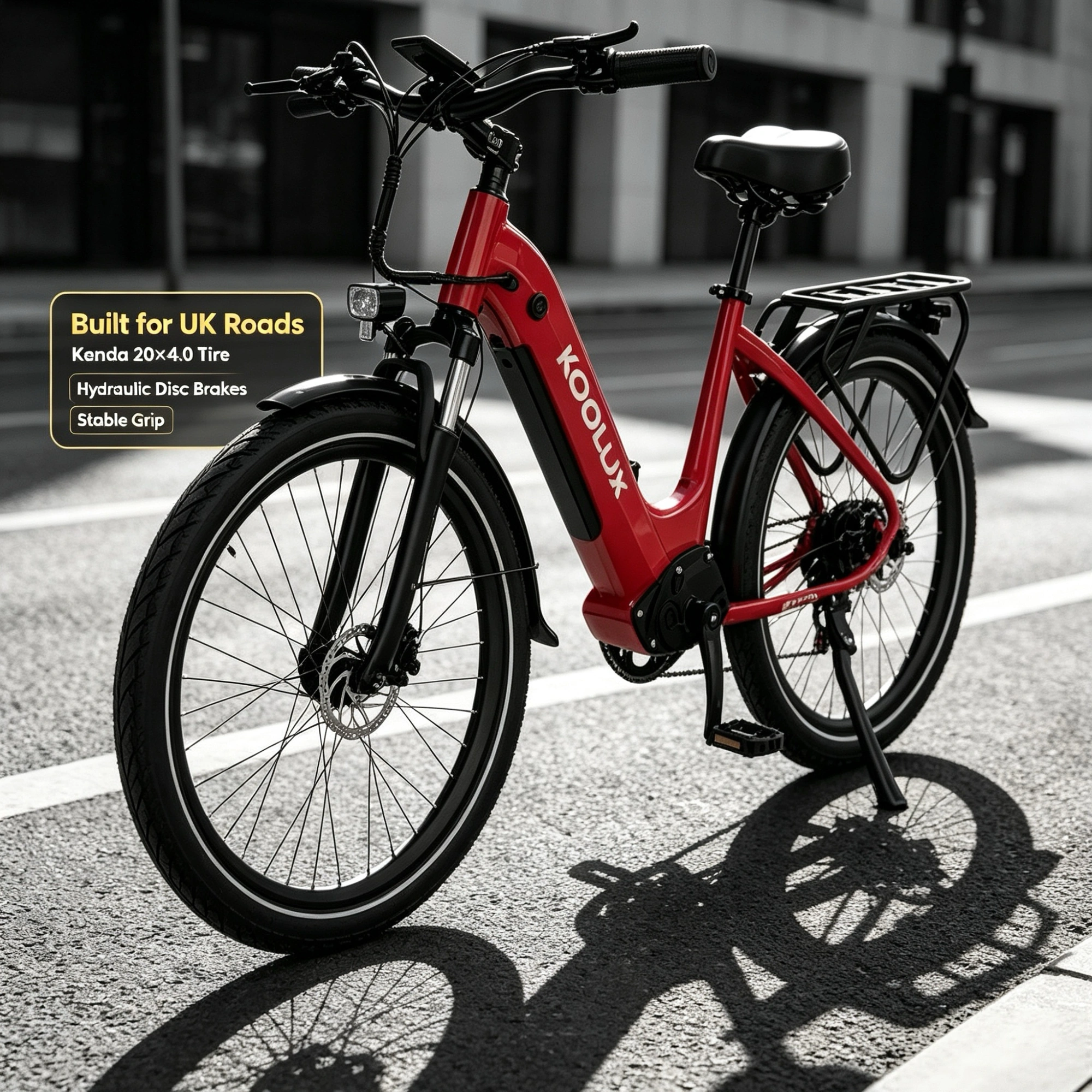 KOOLUX X2 Step-Through E-Bike 500W Motor 48V 15Ah Battery 26" Kenda Tires Hydraulic Disc Brake Adult Urban Commuter UK Stock view 5