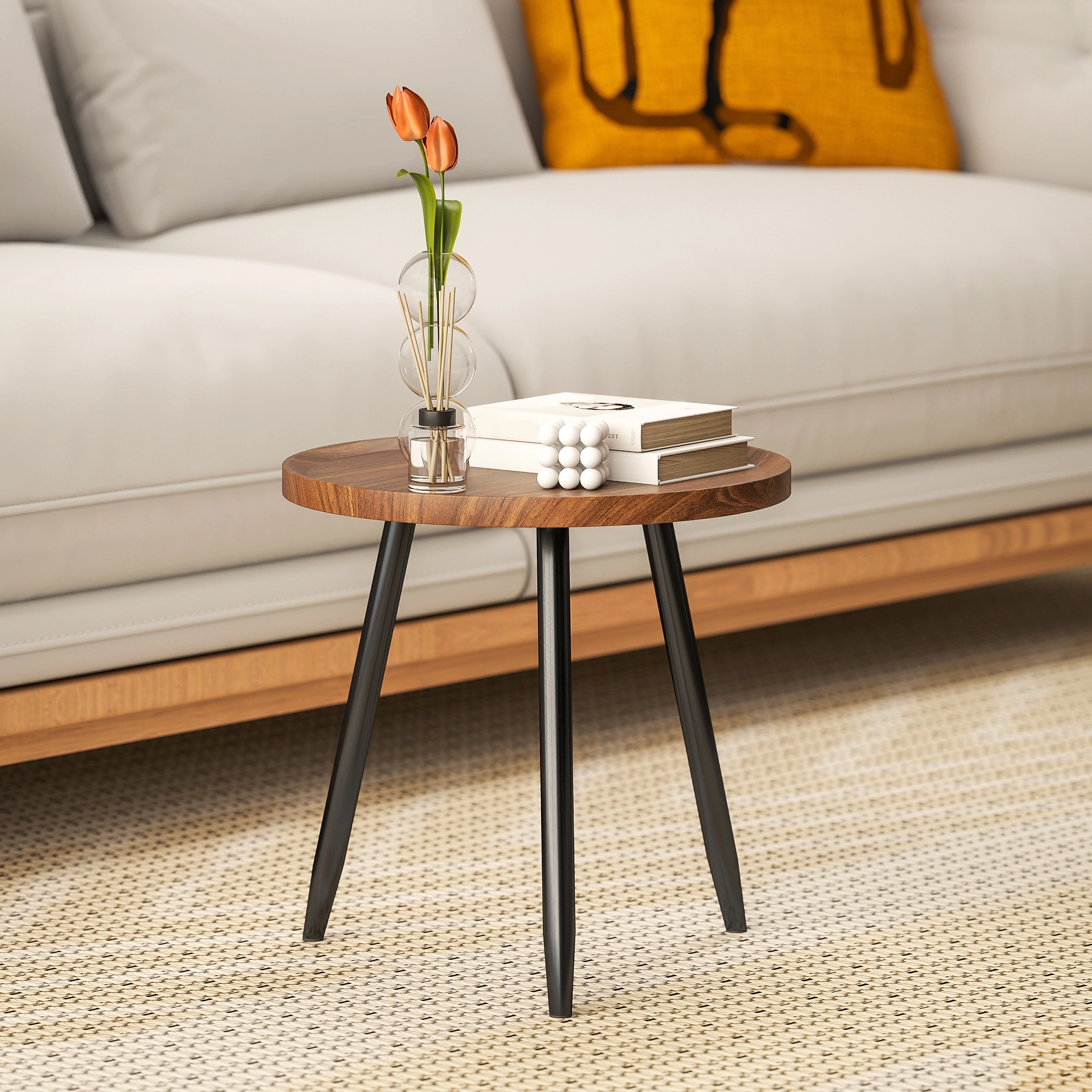 Rattan Coffee Table, Wicker Side Table for Living Room, Bedroom, Patio Outdoor Furniture