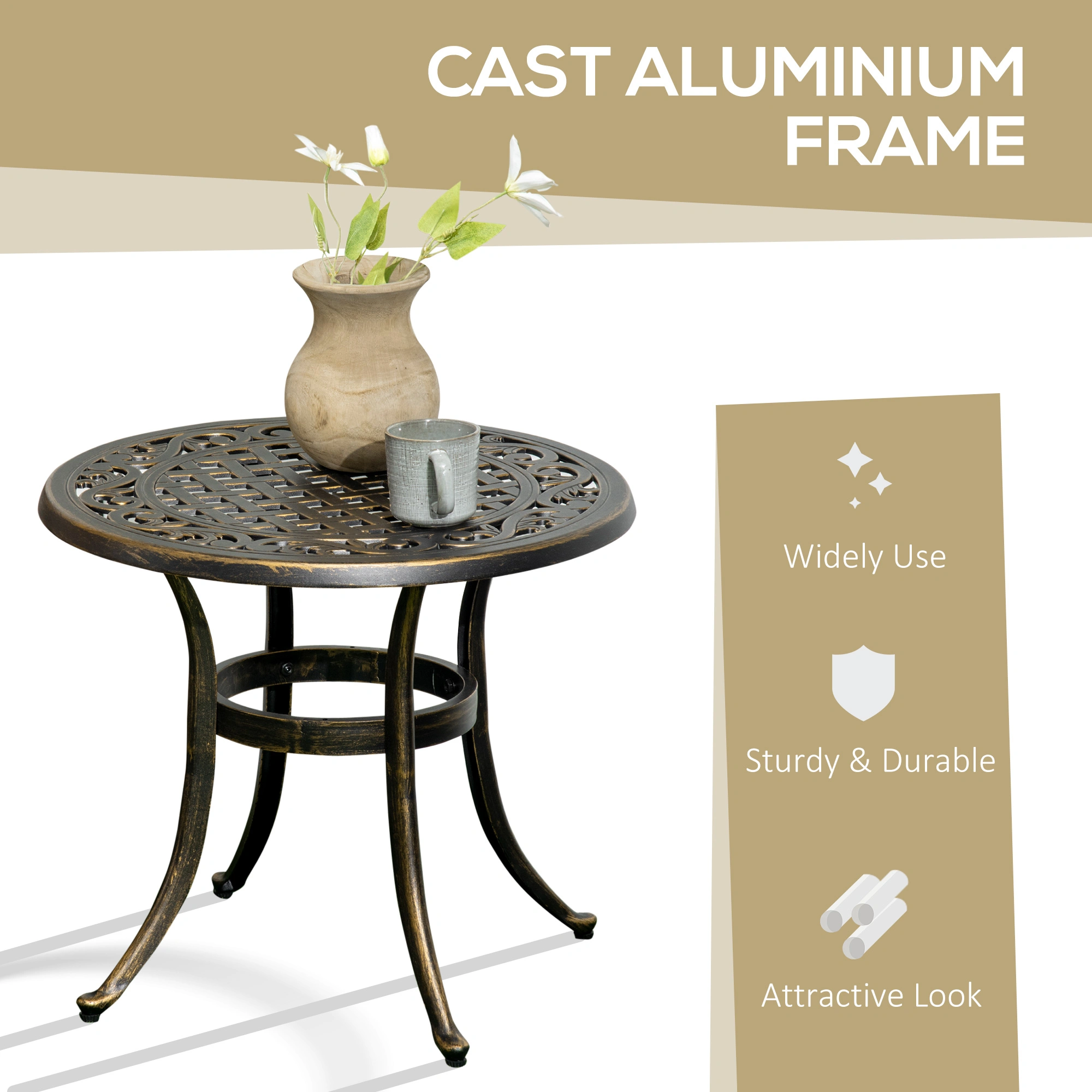 Natural Rattan Coffee Table Round Woven Cocktail Table Sturdy Metal Frame for Living Room Decor