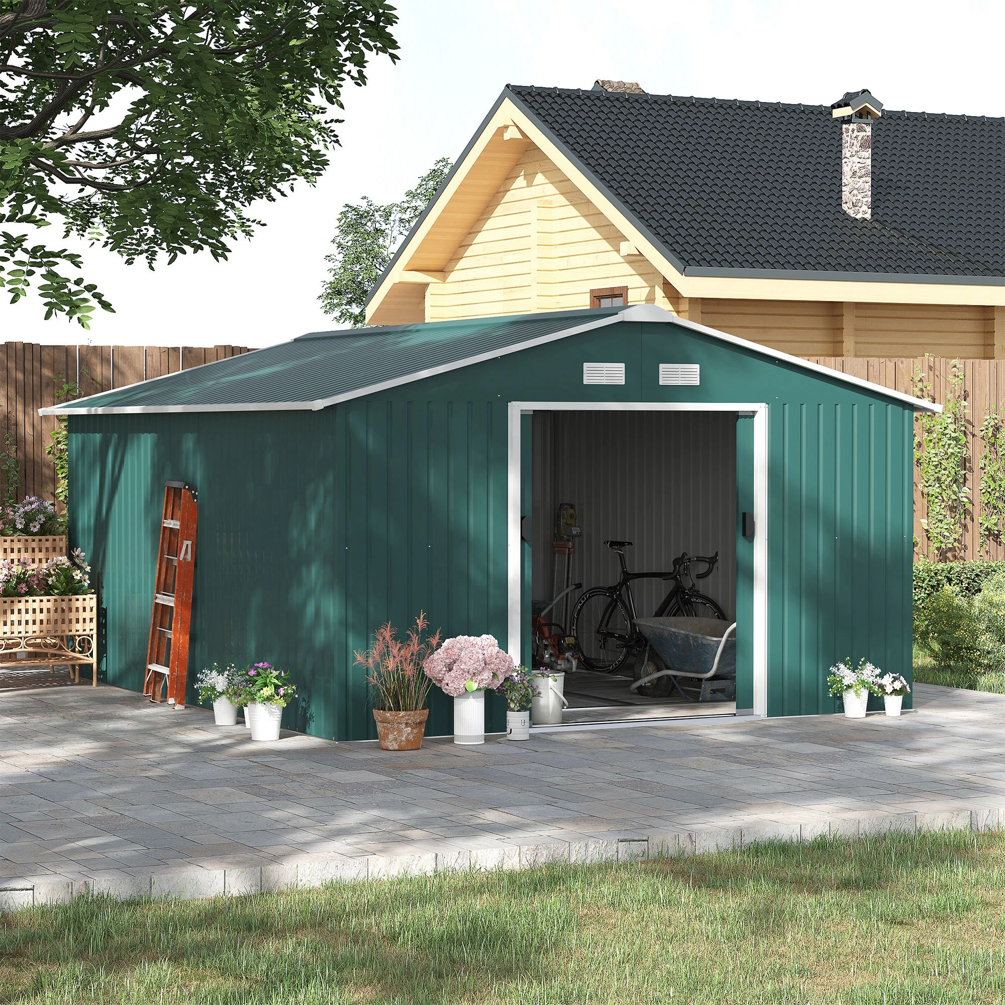 Heavy Duty Outdoor Garden Shed - Waterproof Resin Storage Shed for Yard, Garage & Patio