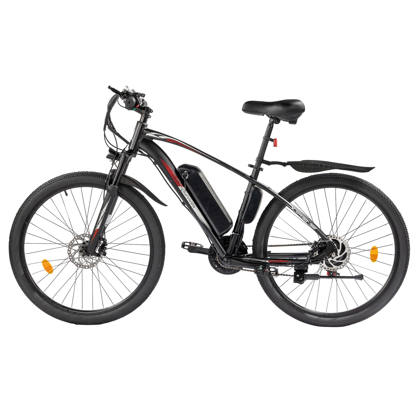 Adult Electric Mountain Bike 27.5" City E-Bike 36V 13Ah Removable Battery 7 Speed Red Black view 2
