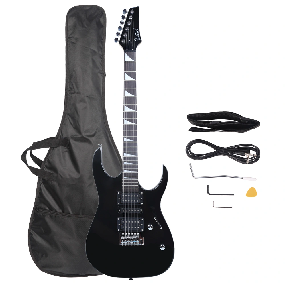 170pc Electric Guitar Accessories Kit - Bag, Strap, Cable, Paddle Rocker, Wrench Tool Set for Beginner, Black