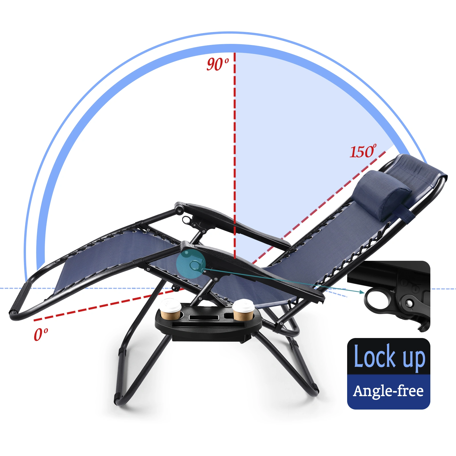 Garden Beach Chair Outdoor Folding Portable Lightweight Lounge Seat for Patio & Beach Use view 3