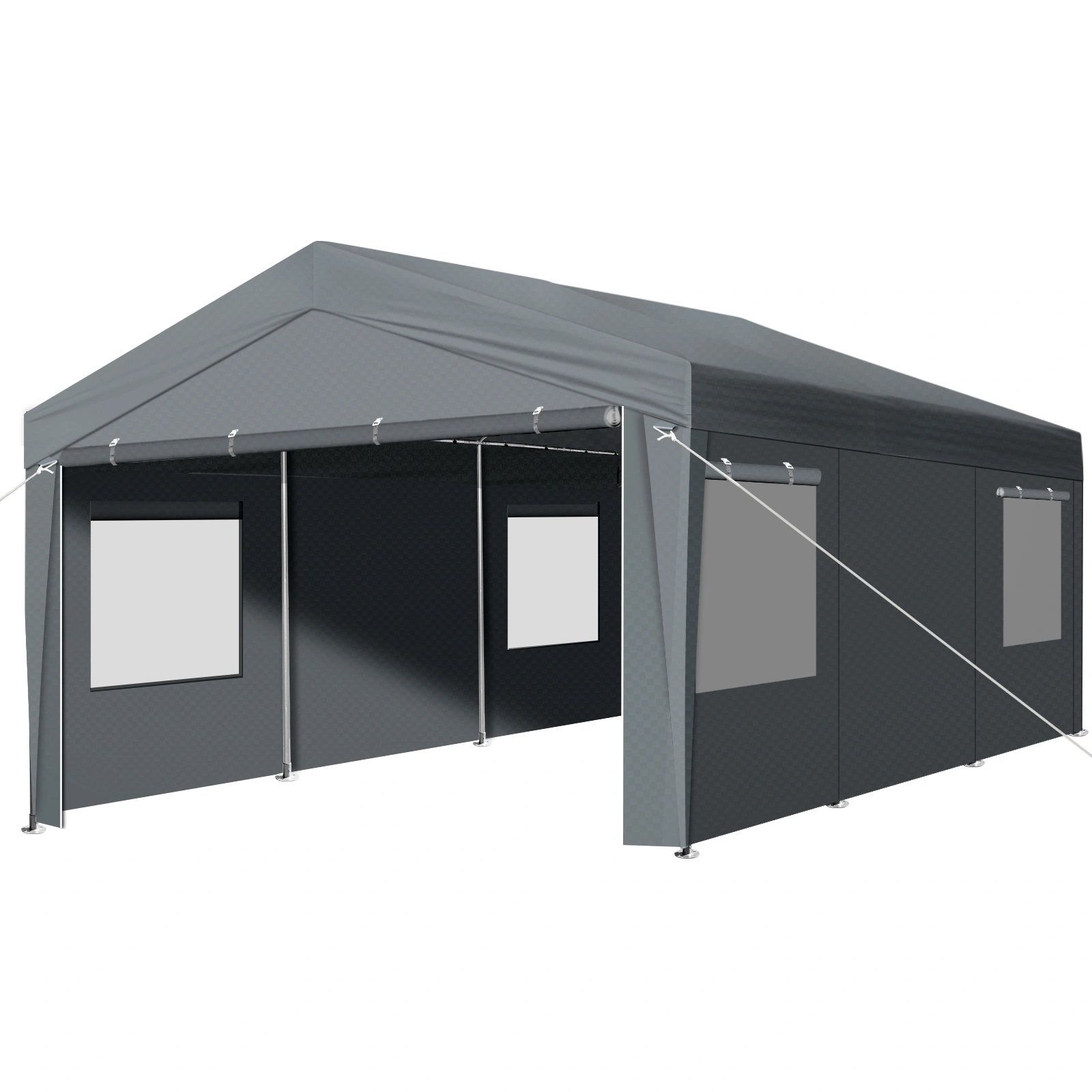 12x20 ft Carport Car Port Canopy Grey view 18